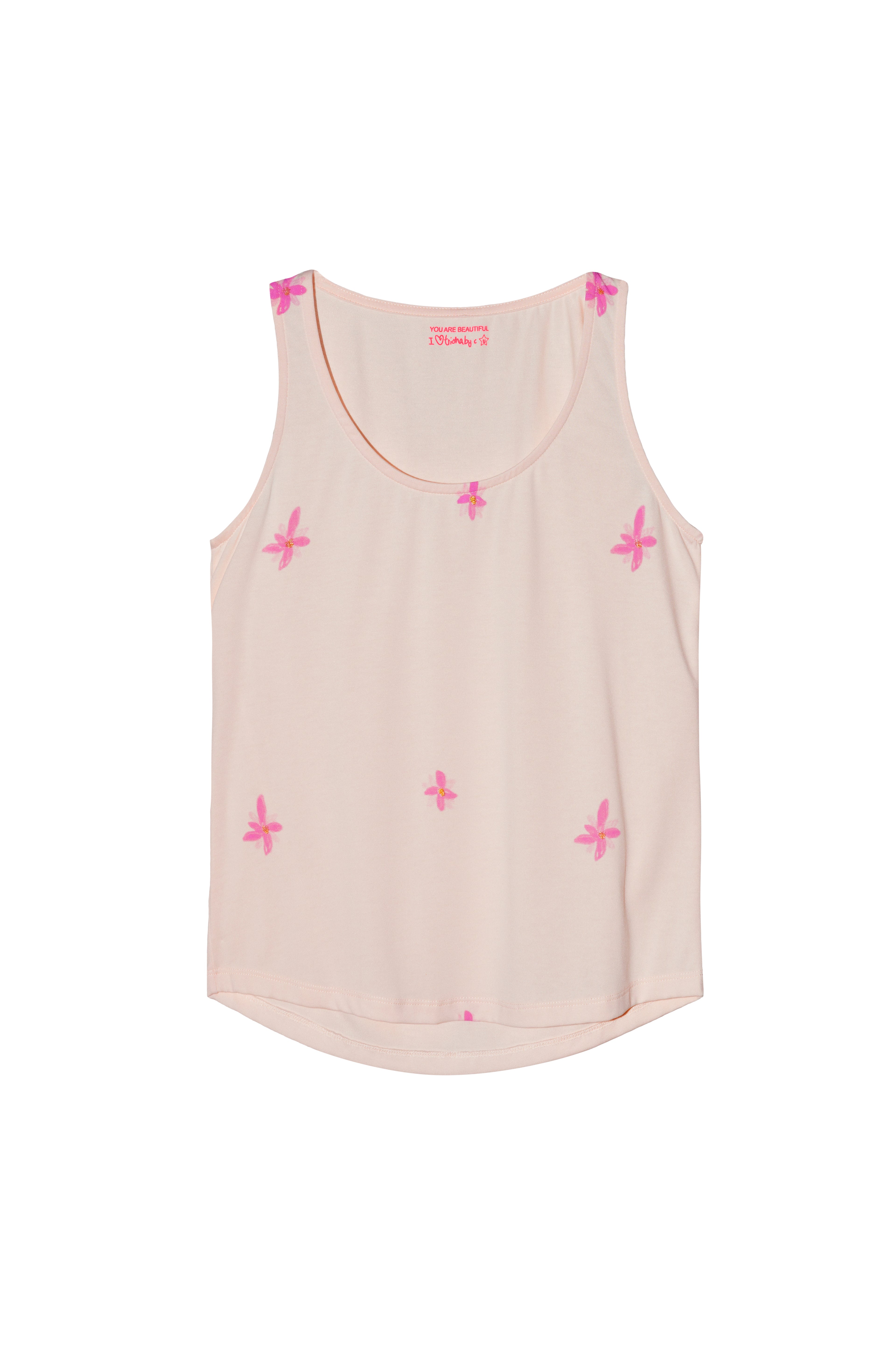 Pink flower tank top