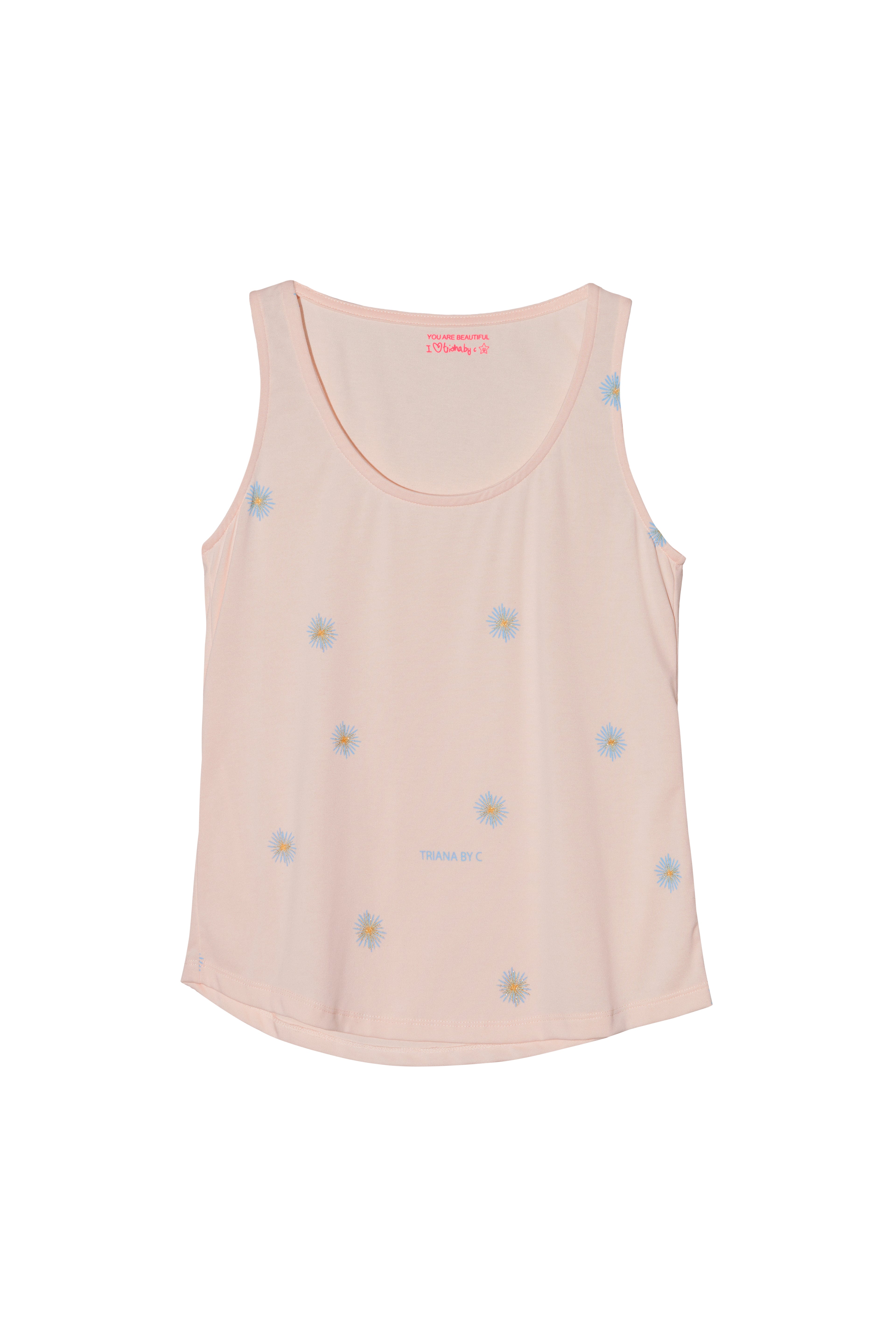 Pink daisy tank top