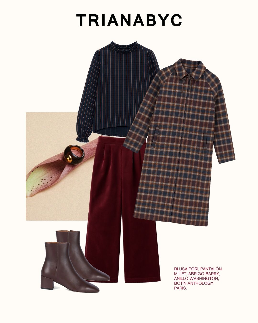 BLUSA PORI RAYAS MARINO Y TEJA