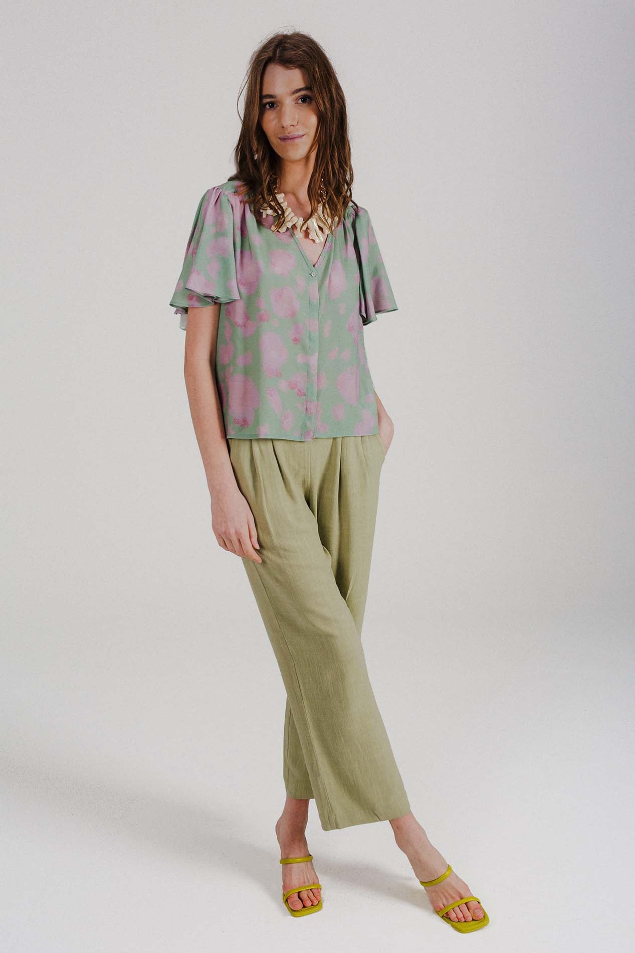 POA dots tea blouse