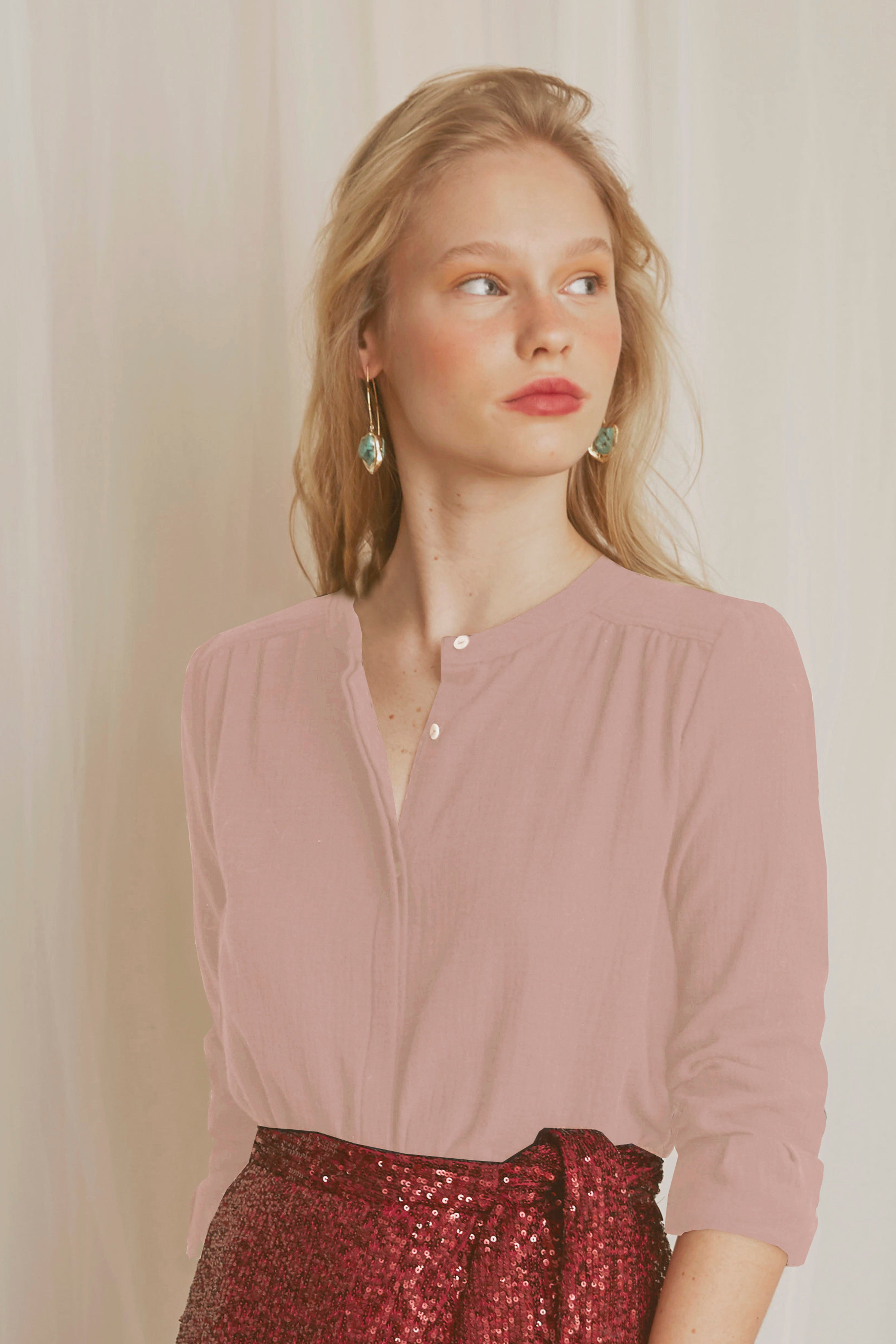 Blusa cuello Melbourne rosa