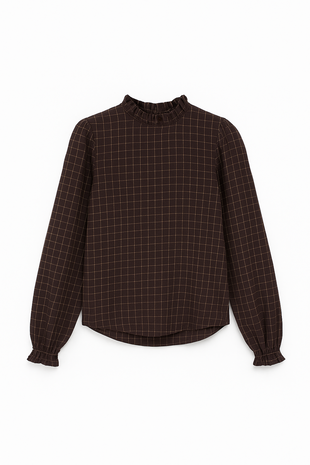 BLUSA PORI cuadros choco