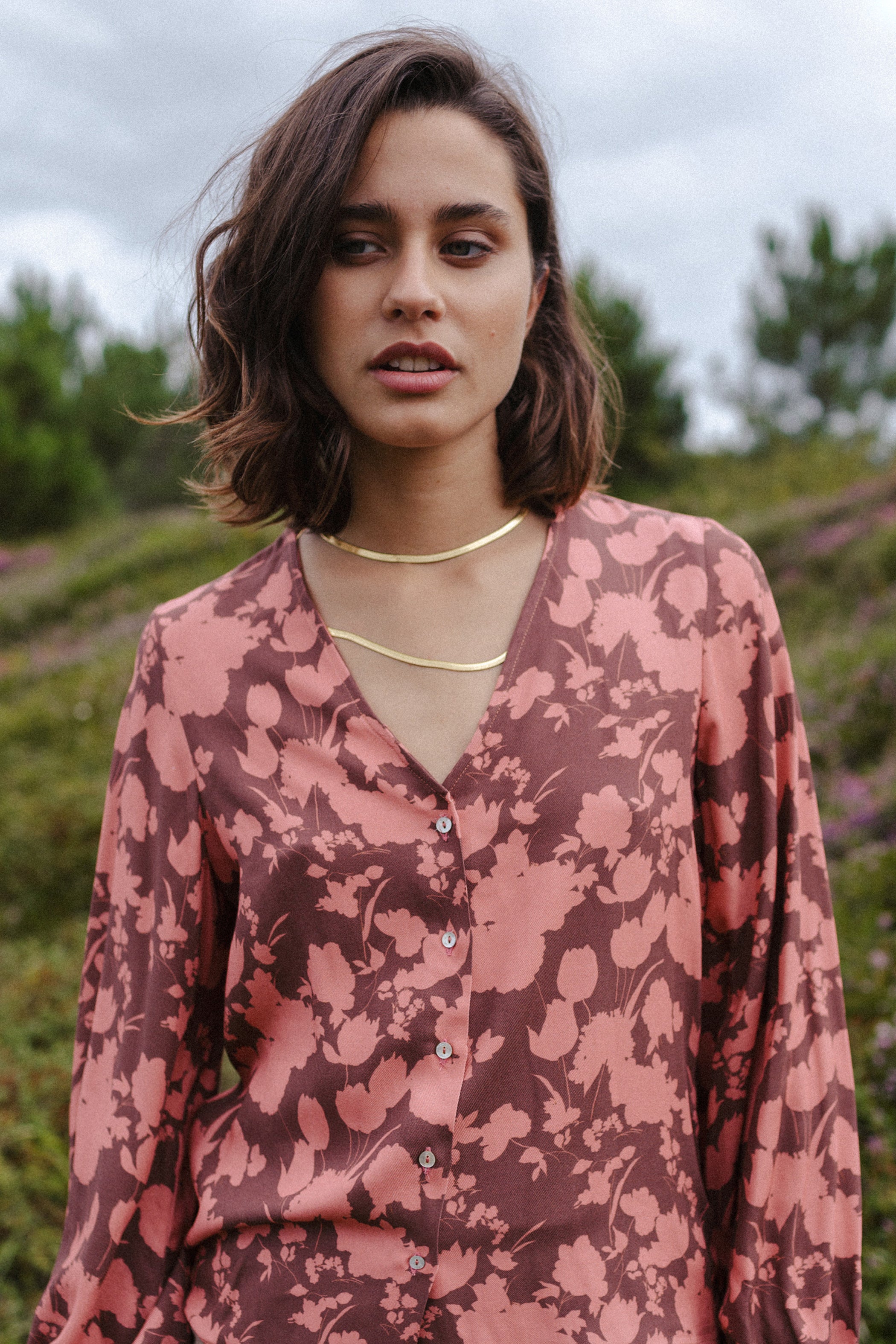 Blusa LONDON BICOLOR ROSA/TIERRA