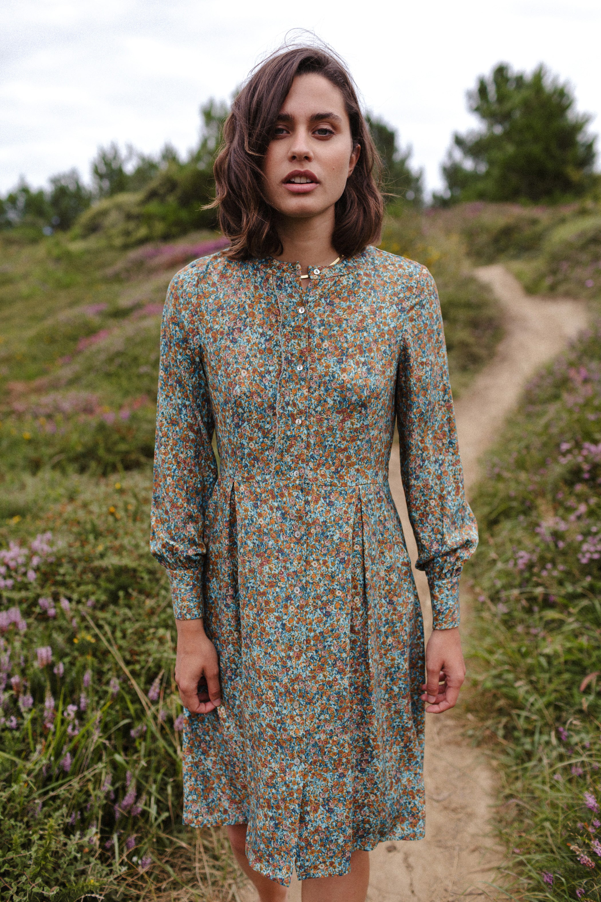 Vestido OTAWA flor AZUL