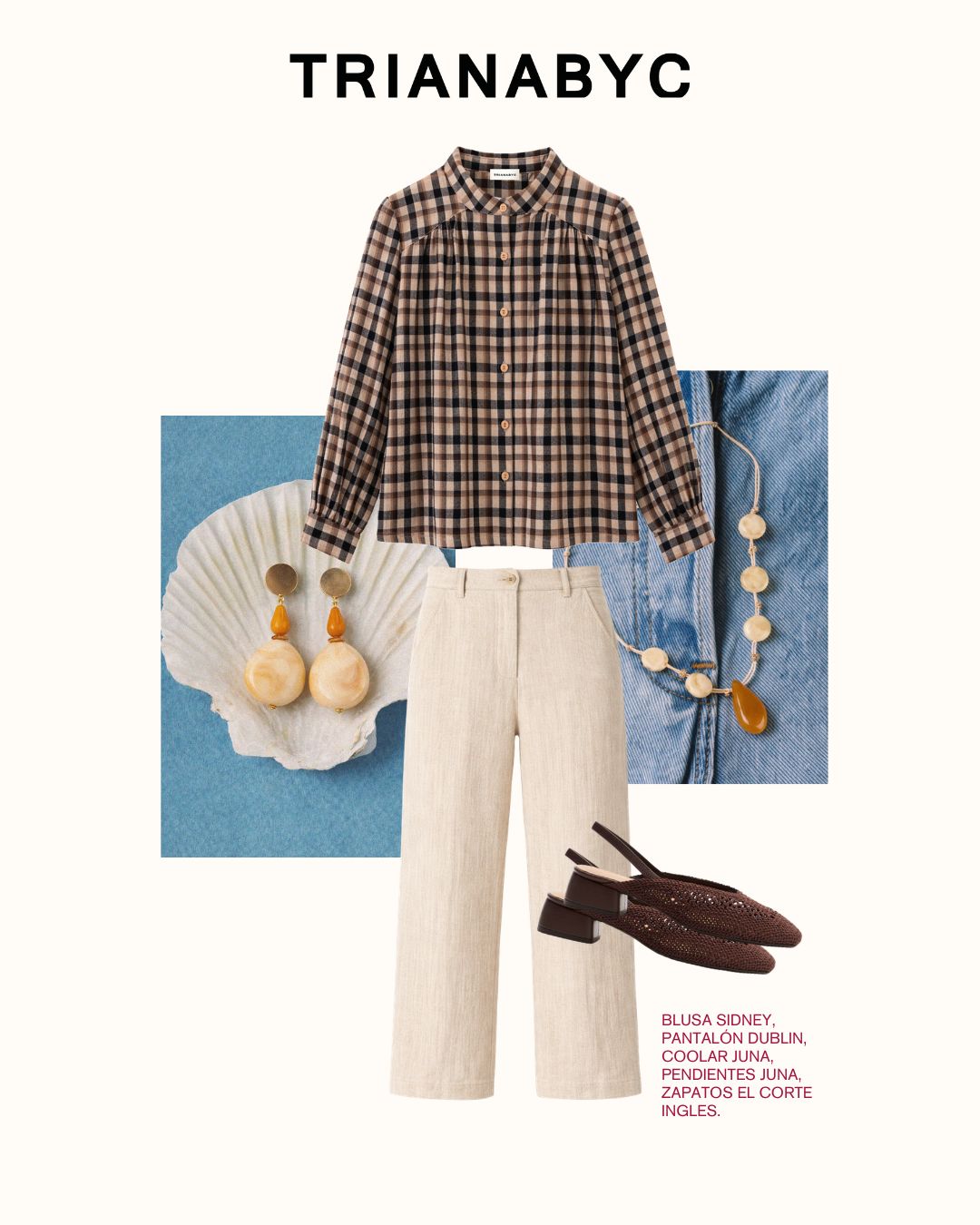 Blusa sidney cuadros algodón orgánico