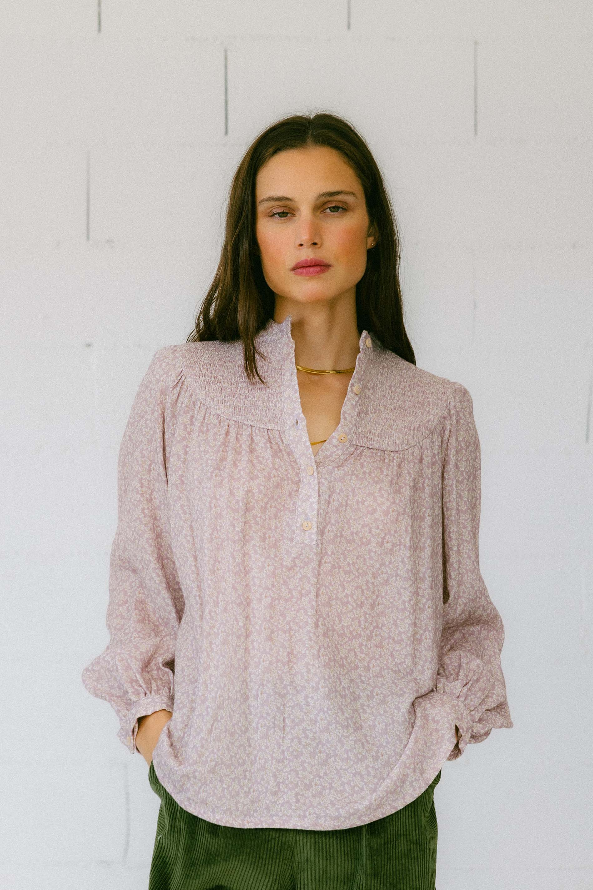 Blusa CENIA algodón organico malva