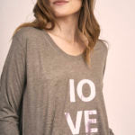 Camiseta MARRON GLITTER LOVE ROSA