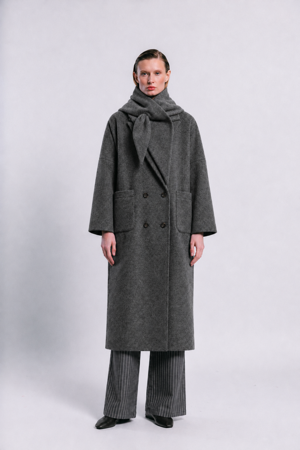 Abrigo Bergen gris de lana