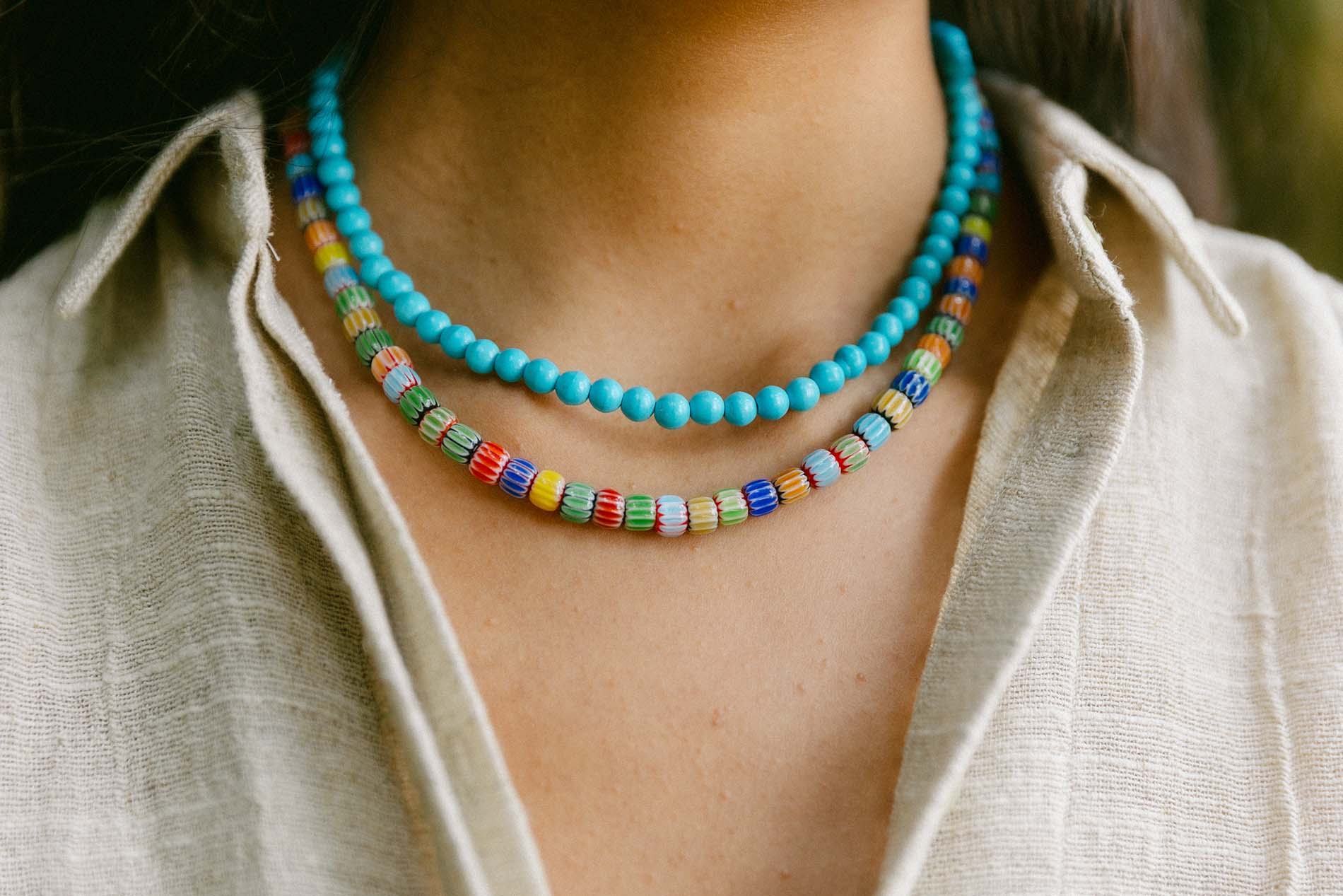 collier FAULT bleu