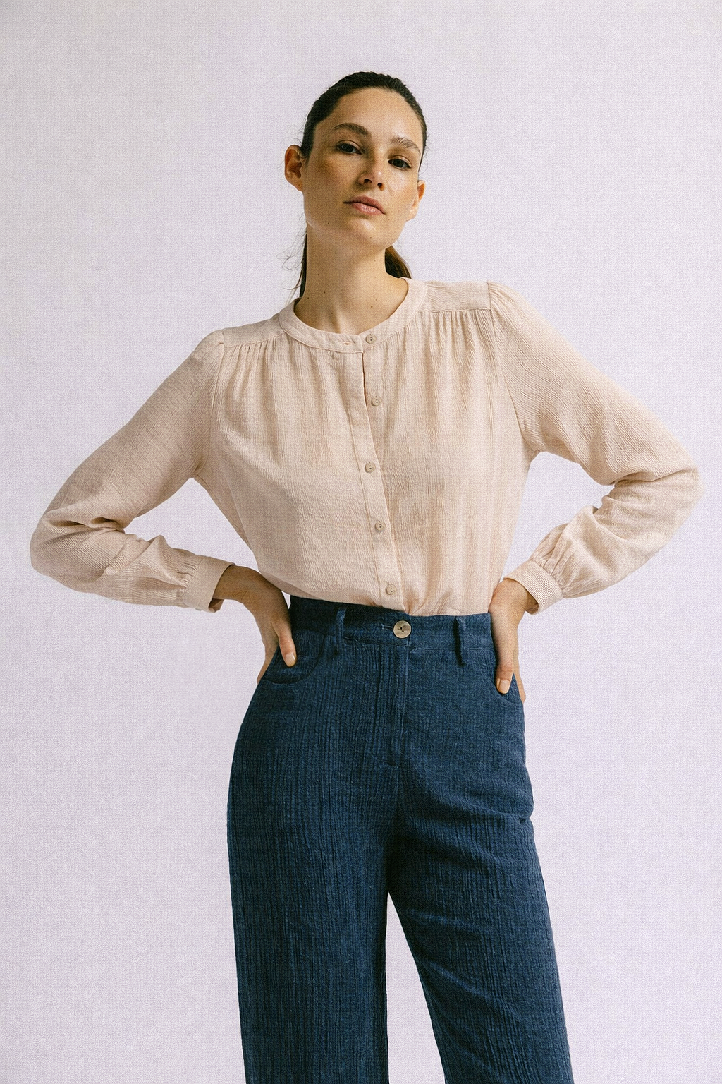 Blusa sidney rosa empolvado