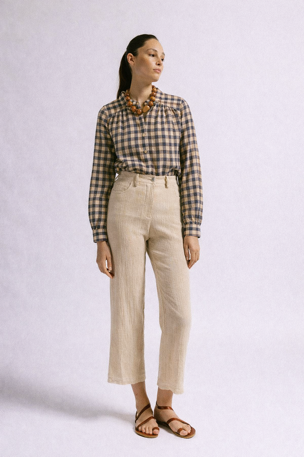 Blusa sidney cuadros algodón orgánico