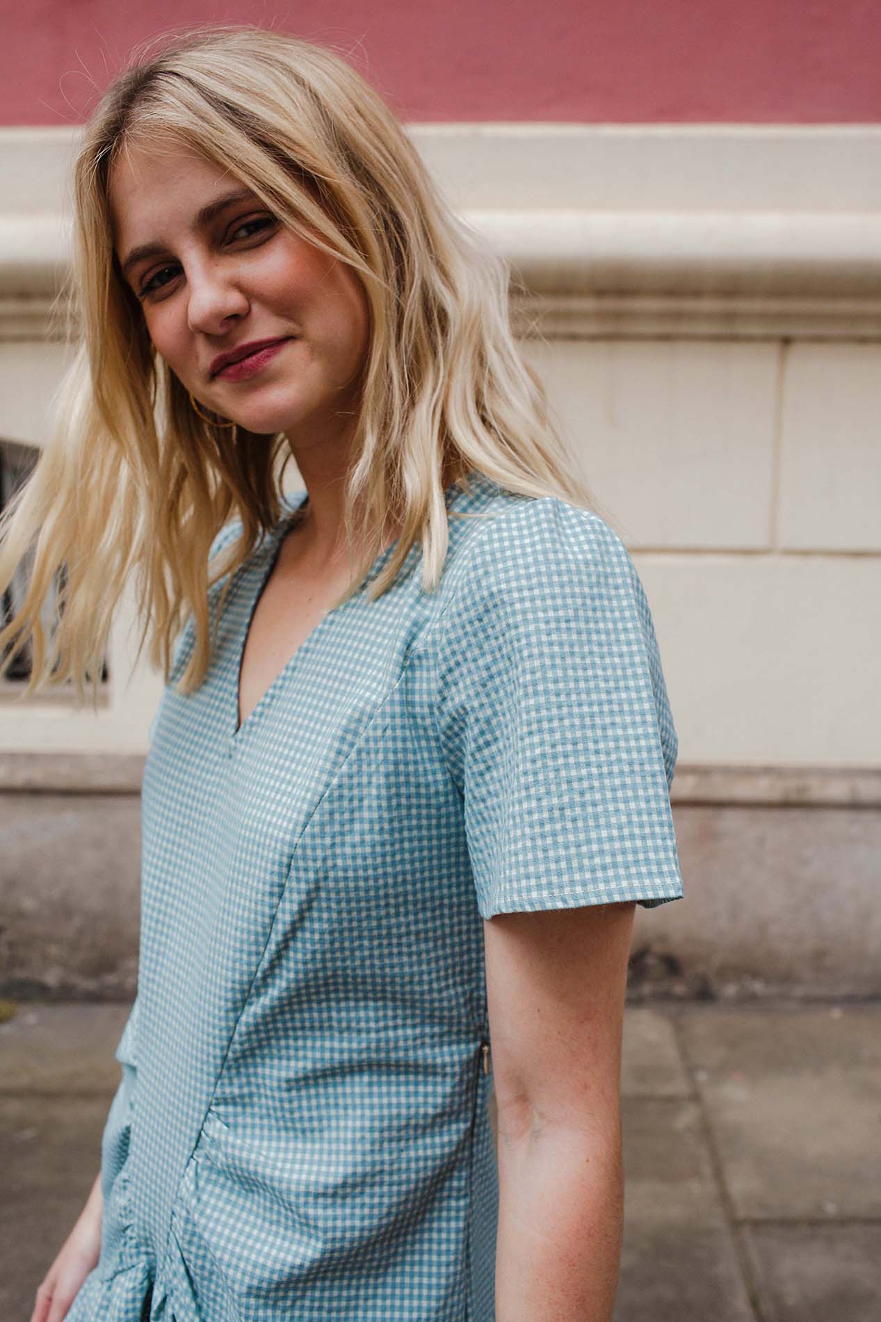 PALMA blue gingham dress