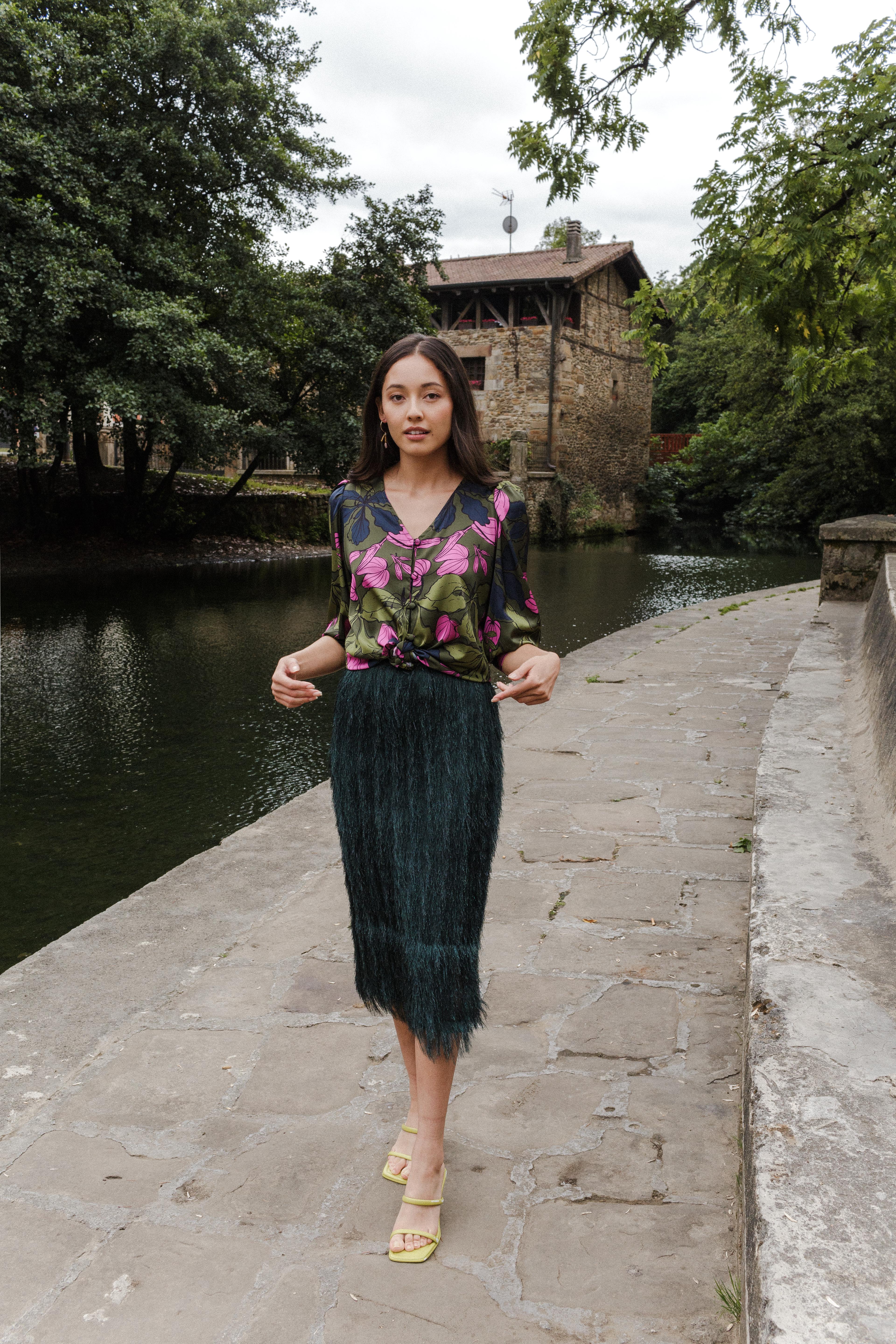 Blusa TARSO PRINT FLOR FUCSIA