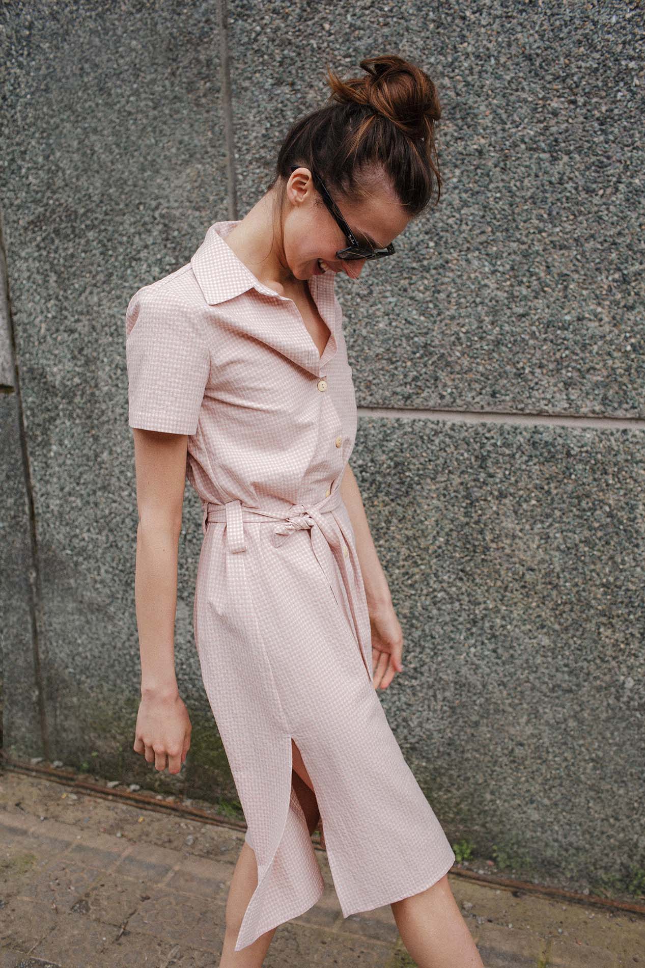 Pink gingham TULIPA dress