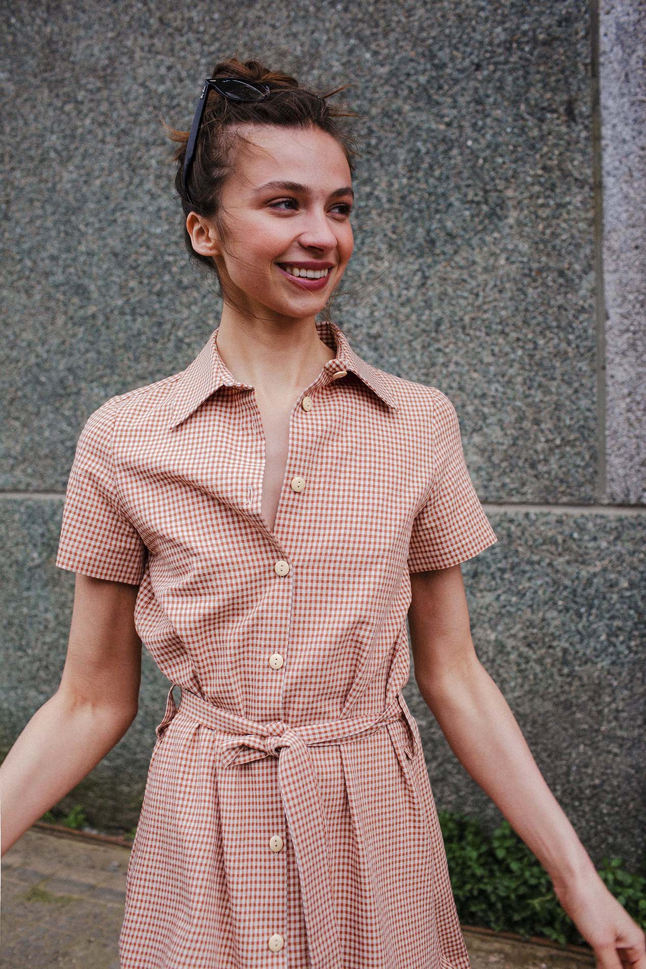 TULIPA gingham earth dress