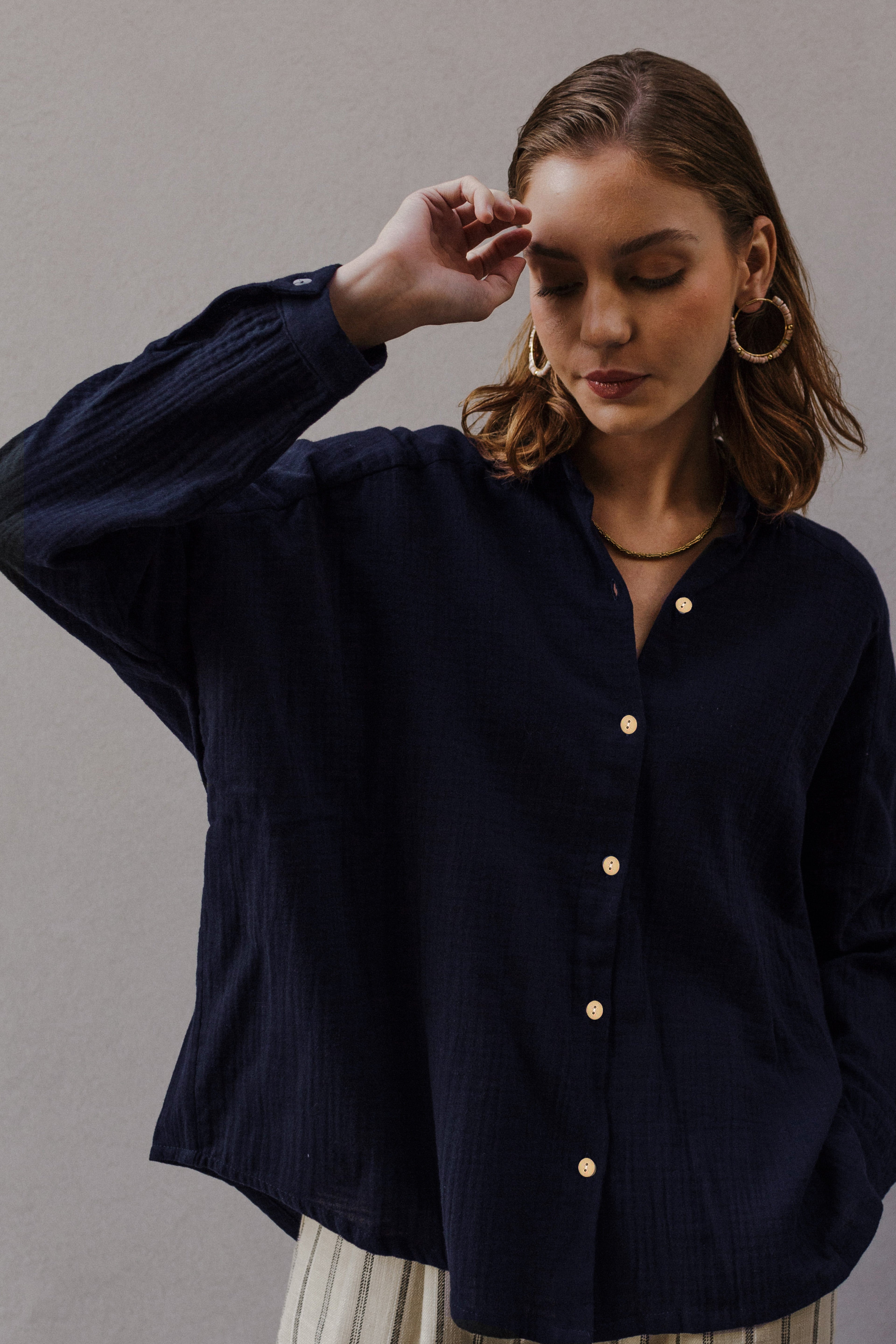 Blusa STAR algodón orgánico navy