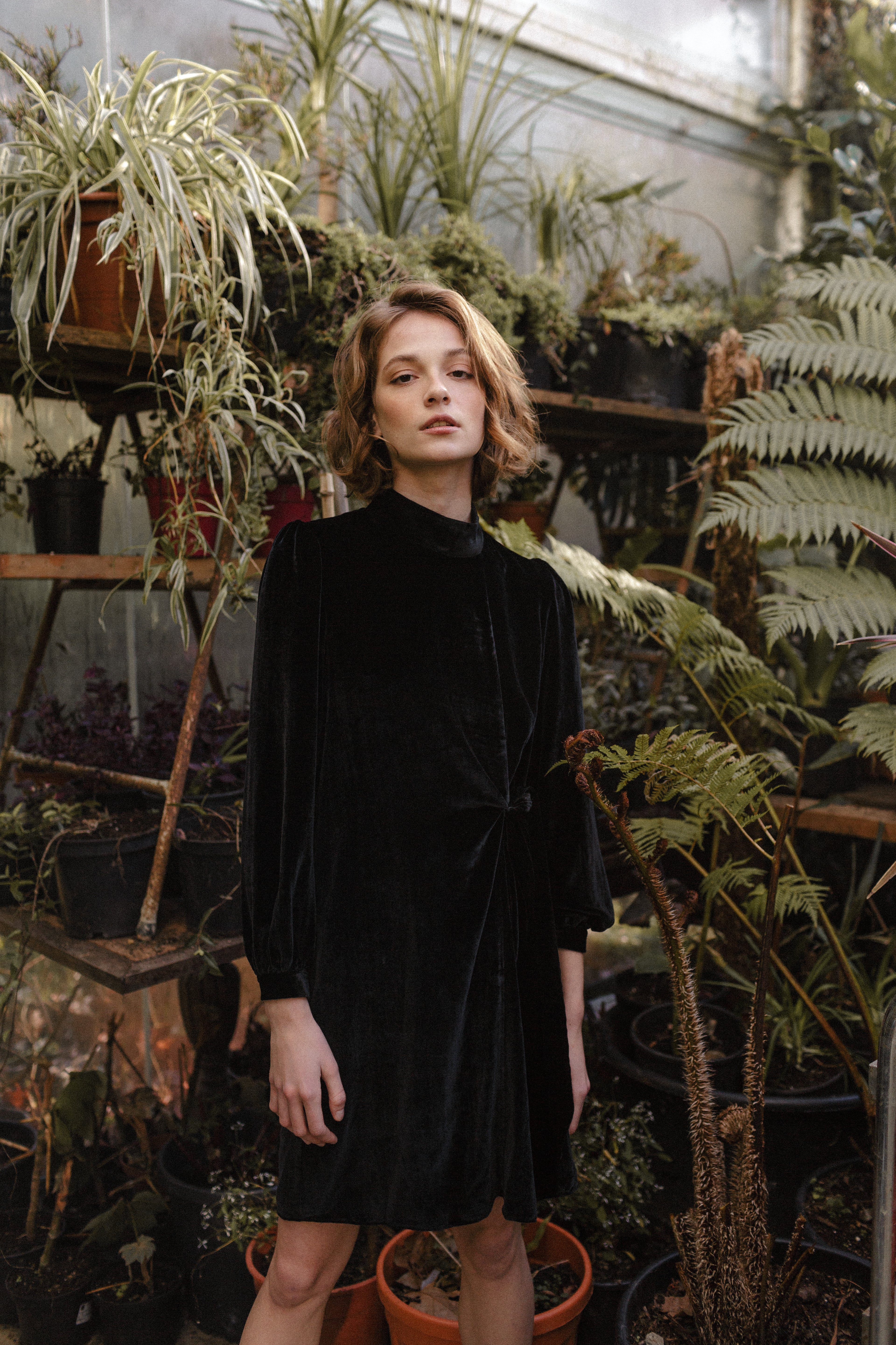 Vestido LAVAL terciopelo seda negro