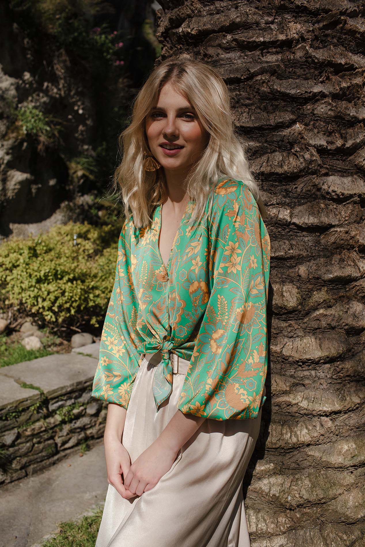 Blouse WALNUT print green