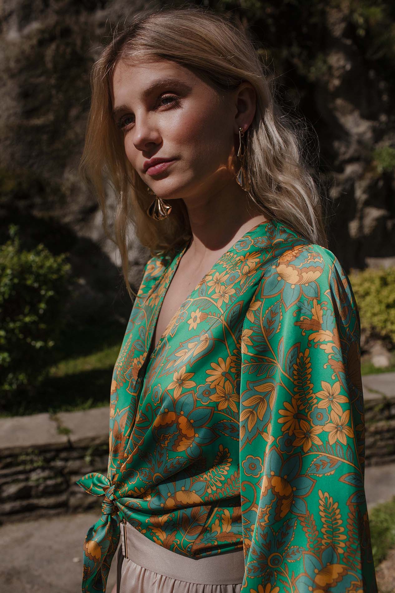 Blouse WALNUT print green