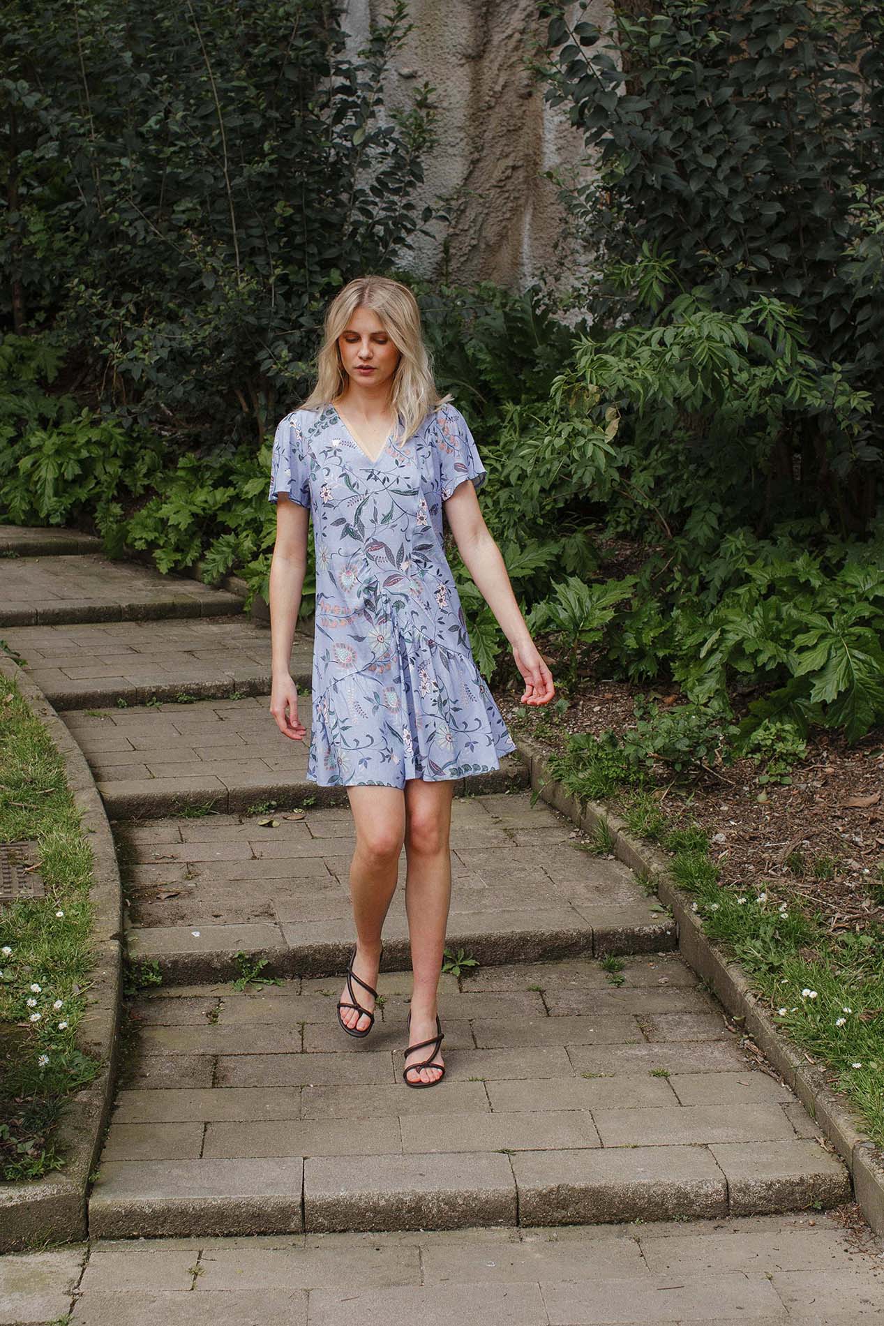 PALMA multiflower blue dress