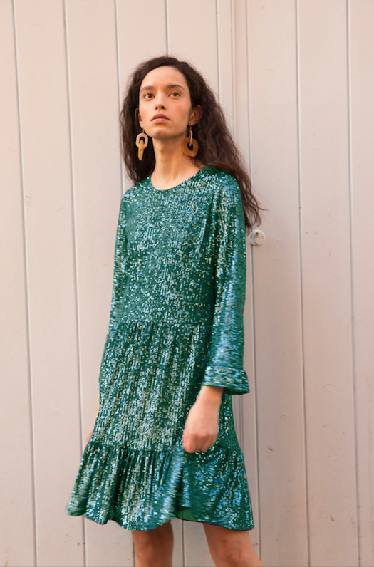 GREEN sequin dress