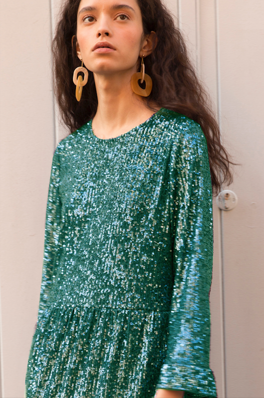 GREEN sequin dress