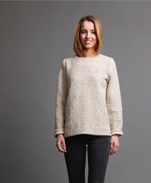 Jersey crudo y lurex lazo en espalda