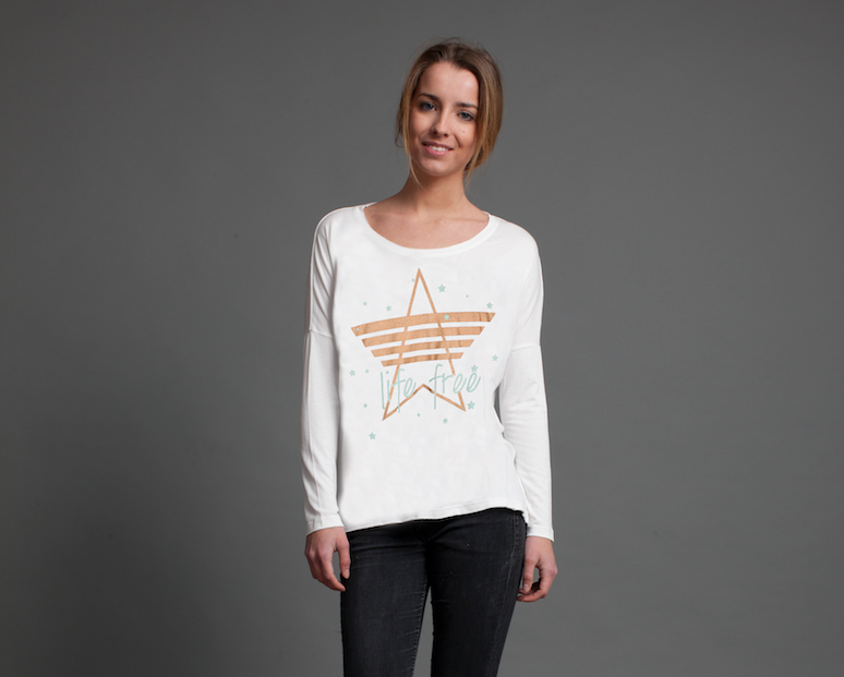 Camiseta LIFE FREE blanca