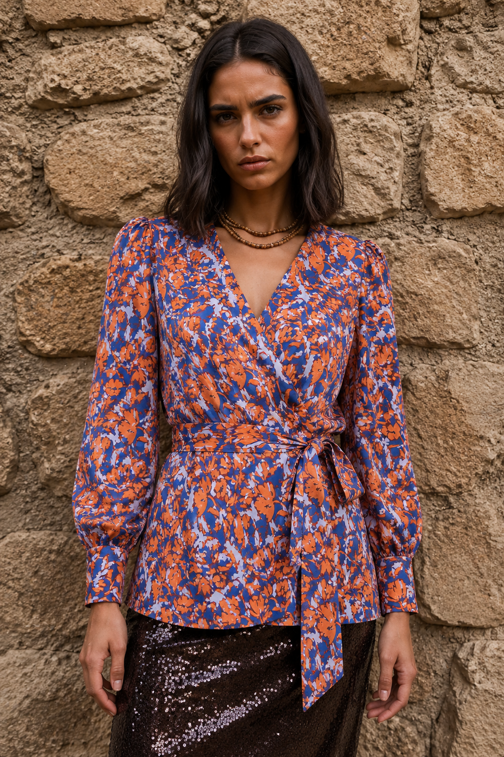 LIANA print speckled blouse