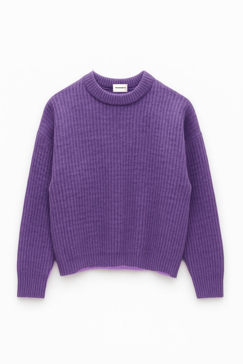 Jersey de punto EDIMBURGO malva. Baby alpaca y lana merino