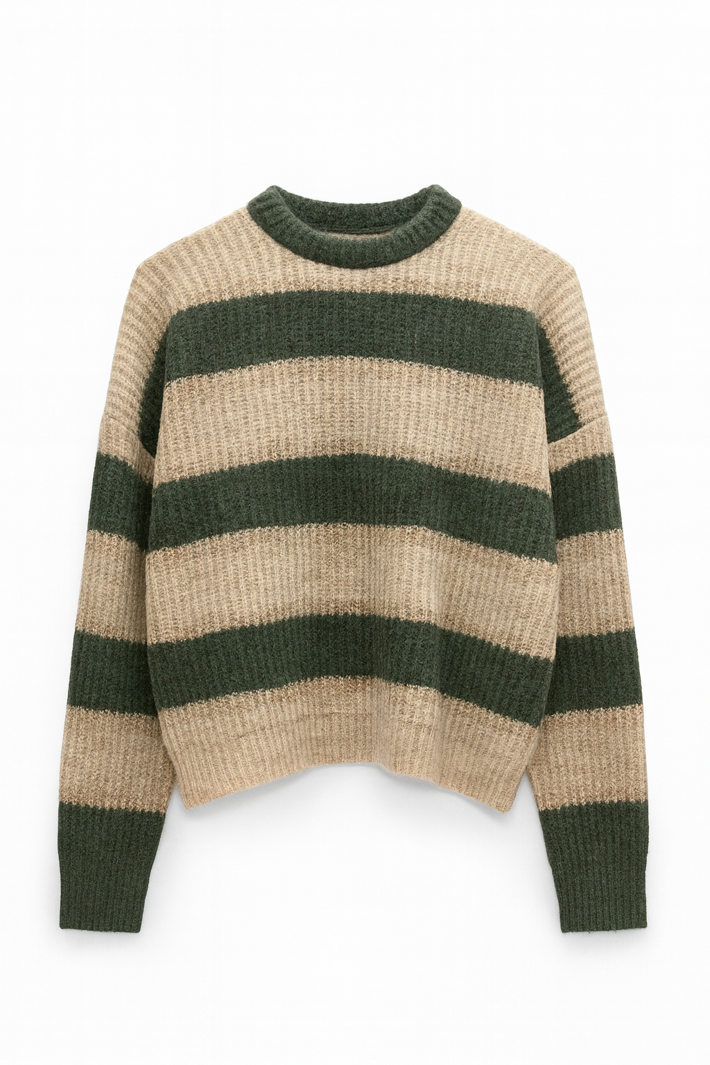 Jersey de punto EDIMBURGO RAYAS BEIGE Y VERDE