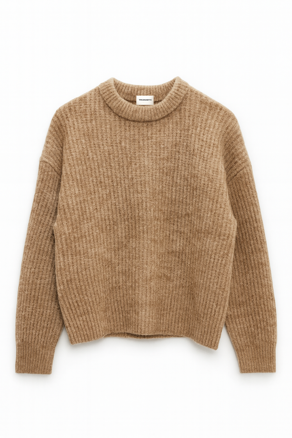 Jersey de punto EDIMBURGO BEIGE. Baby alpaca y lana merino