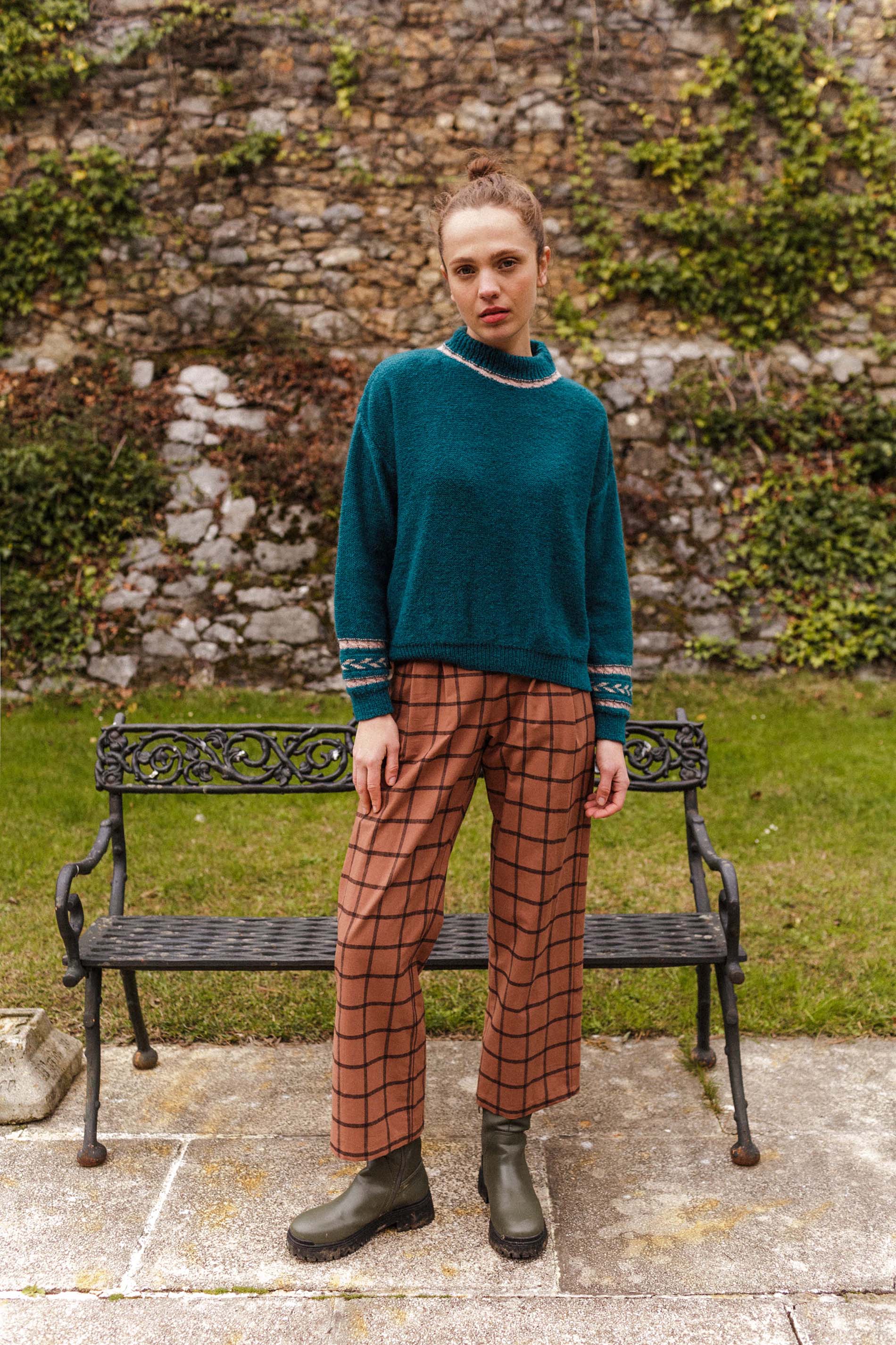 Pantalón MILLET cuadros chocolate