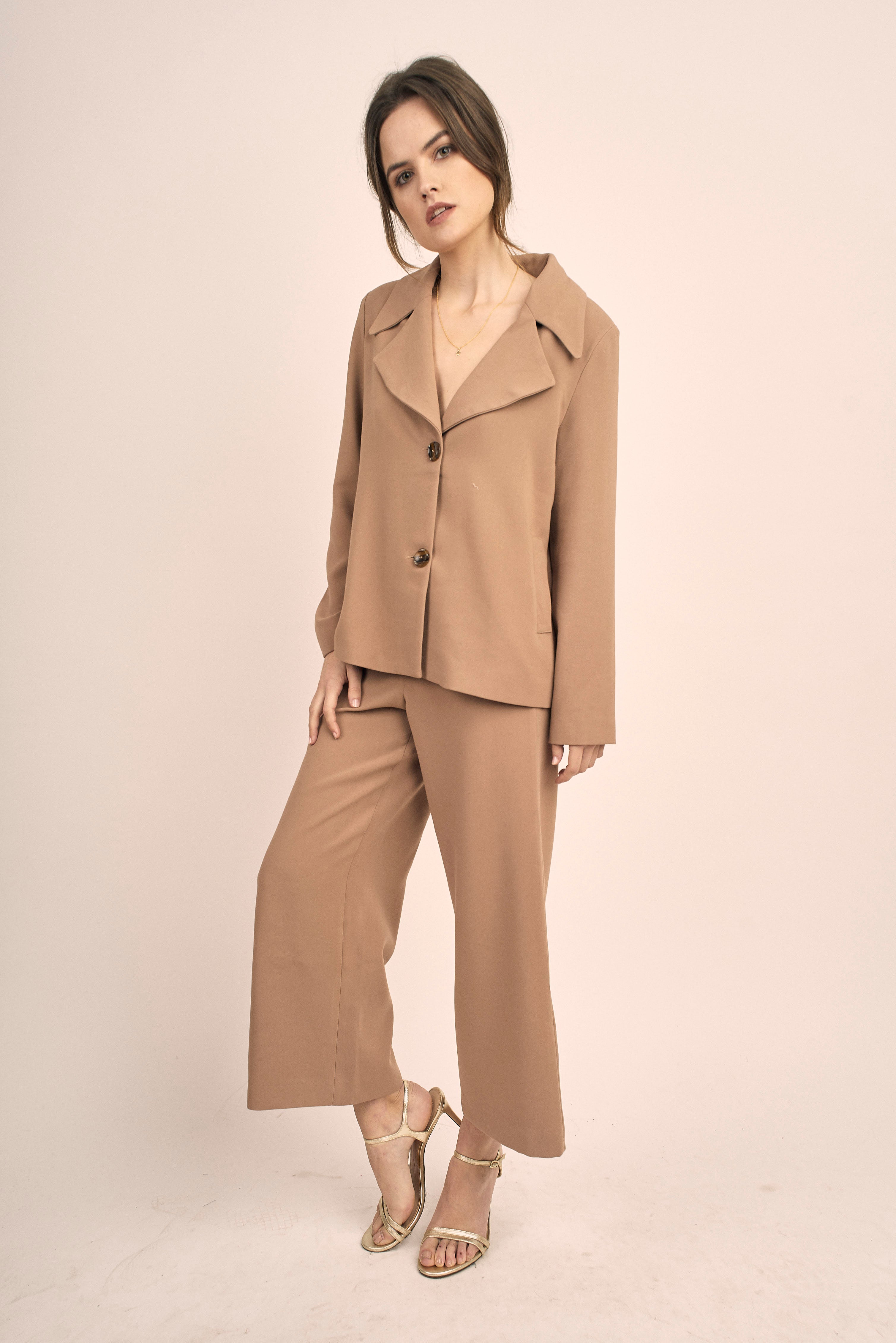 Pantalón culotte BEIGE crepe