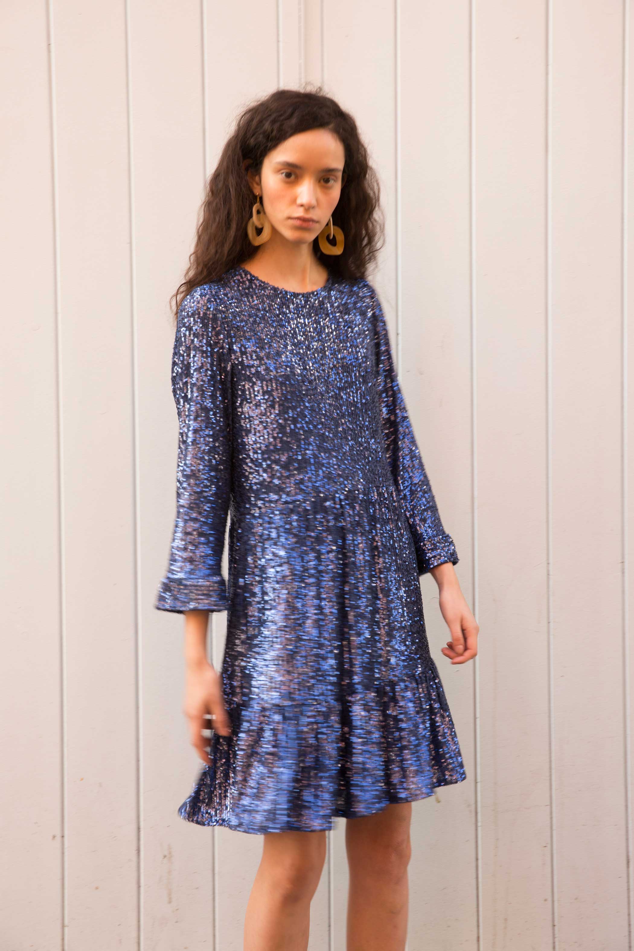 Robe à sequins BLEU