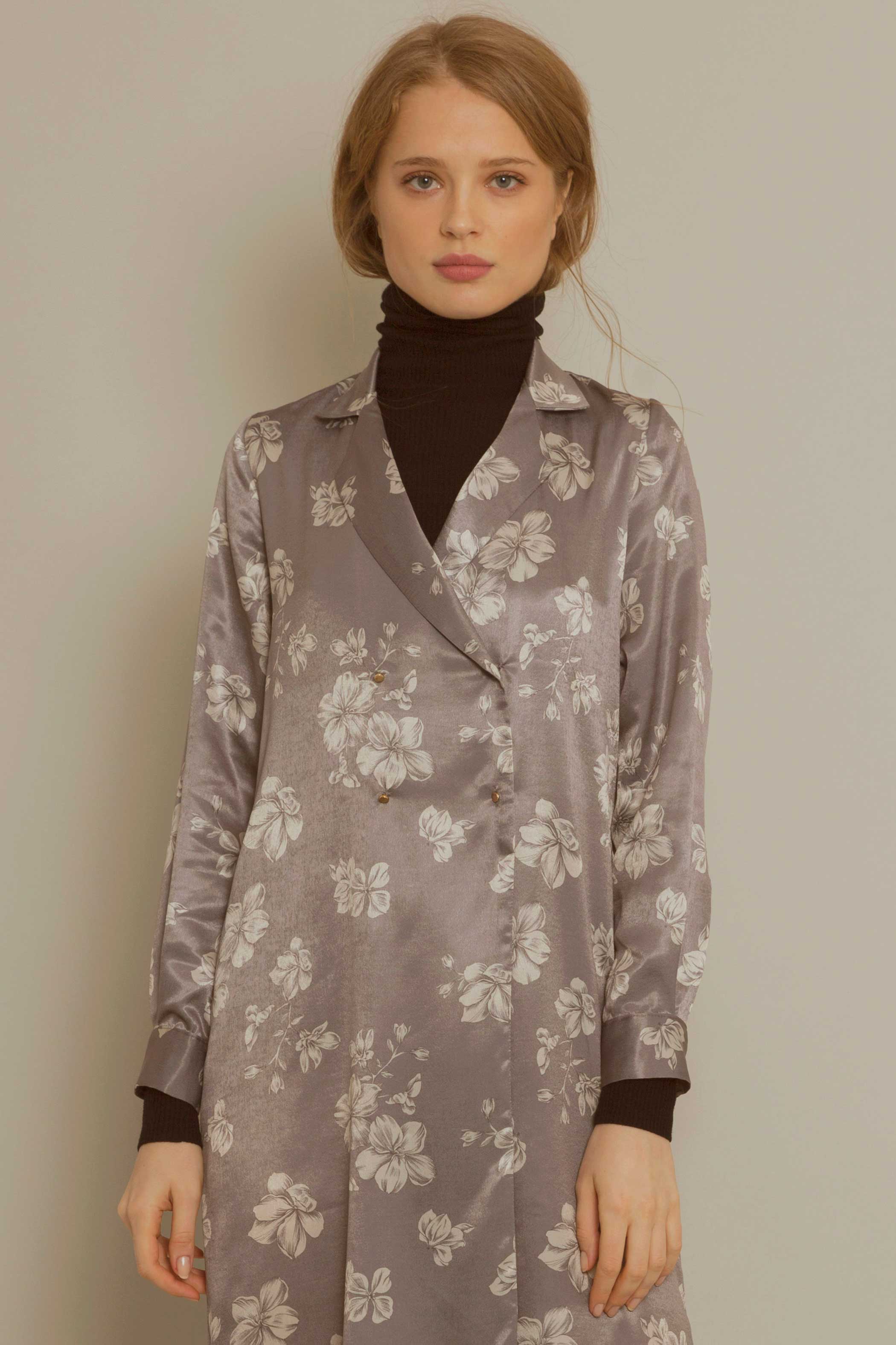 Abrigo vestido cruzado azalea gris