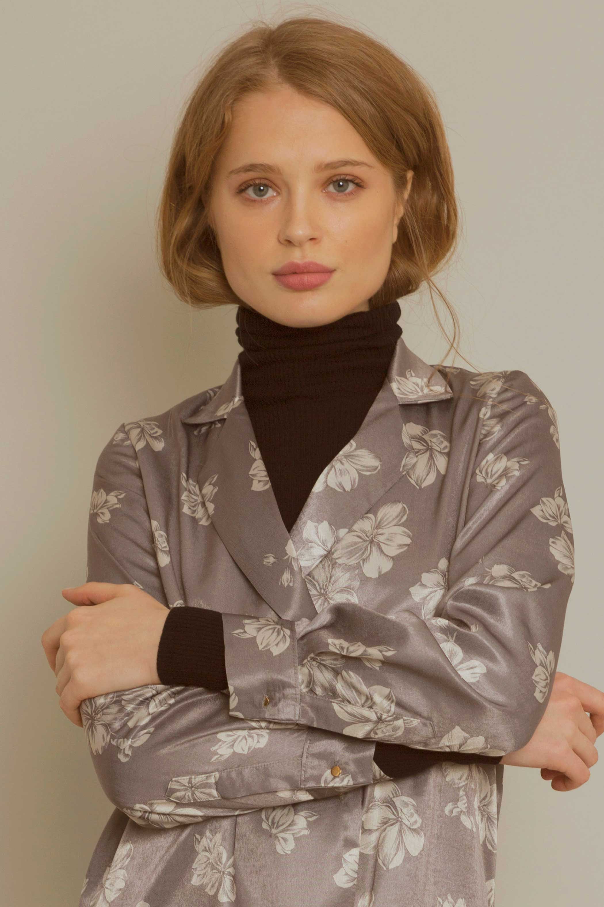 Abrigo vestido cruzado azalea gris