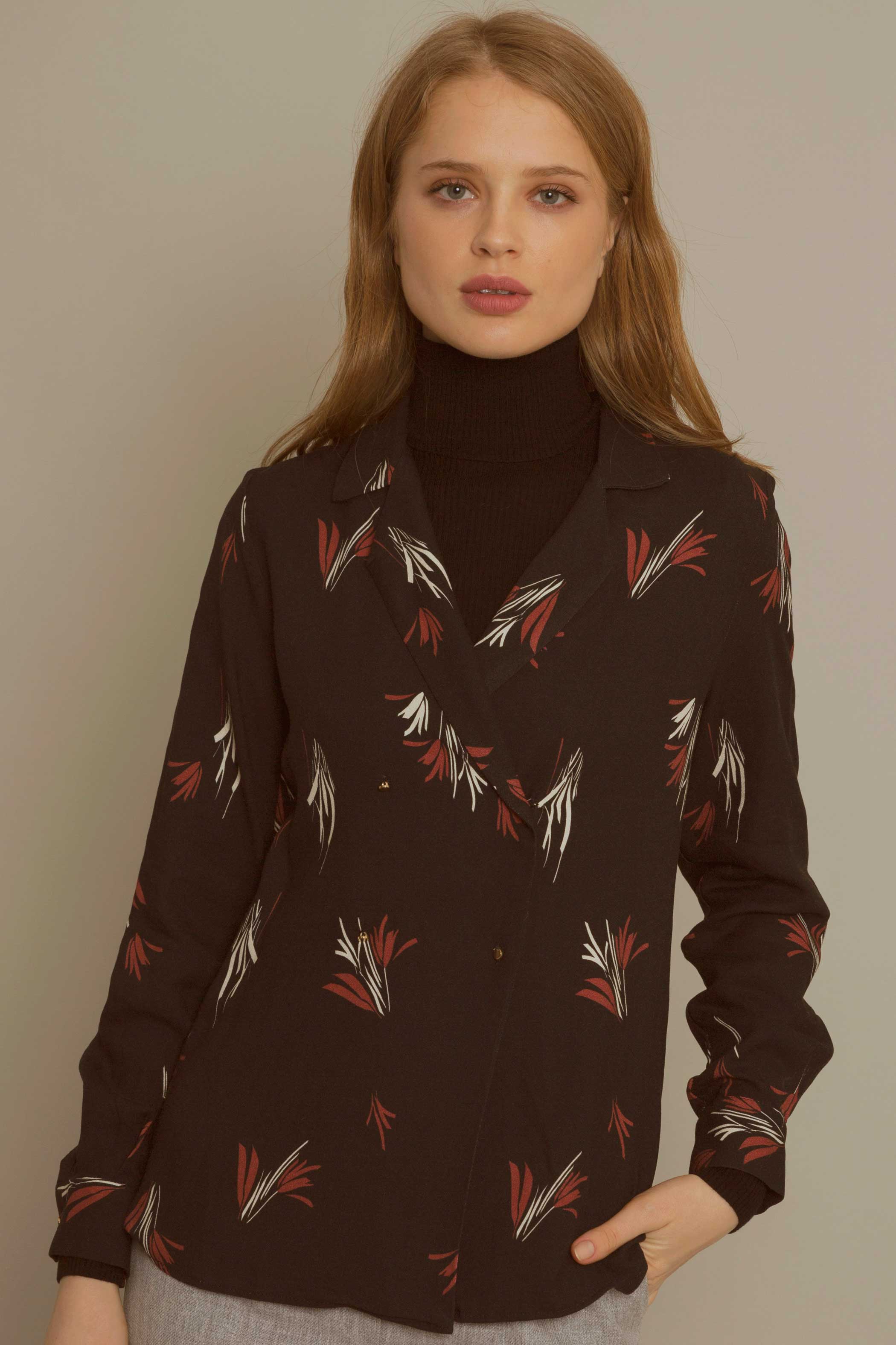 BLUSA CRUZADA PAPIRO NEGRO