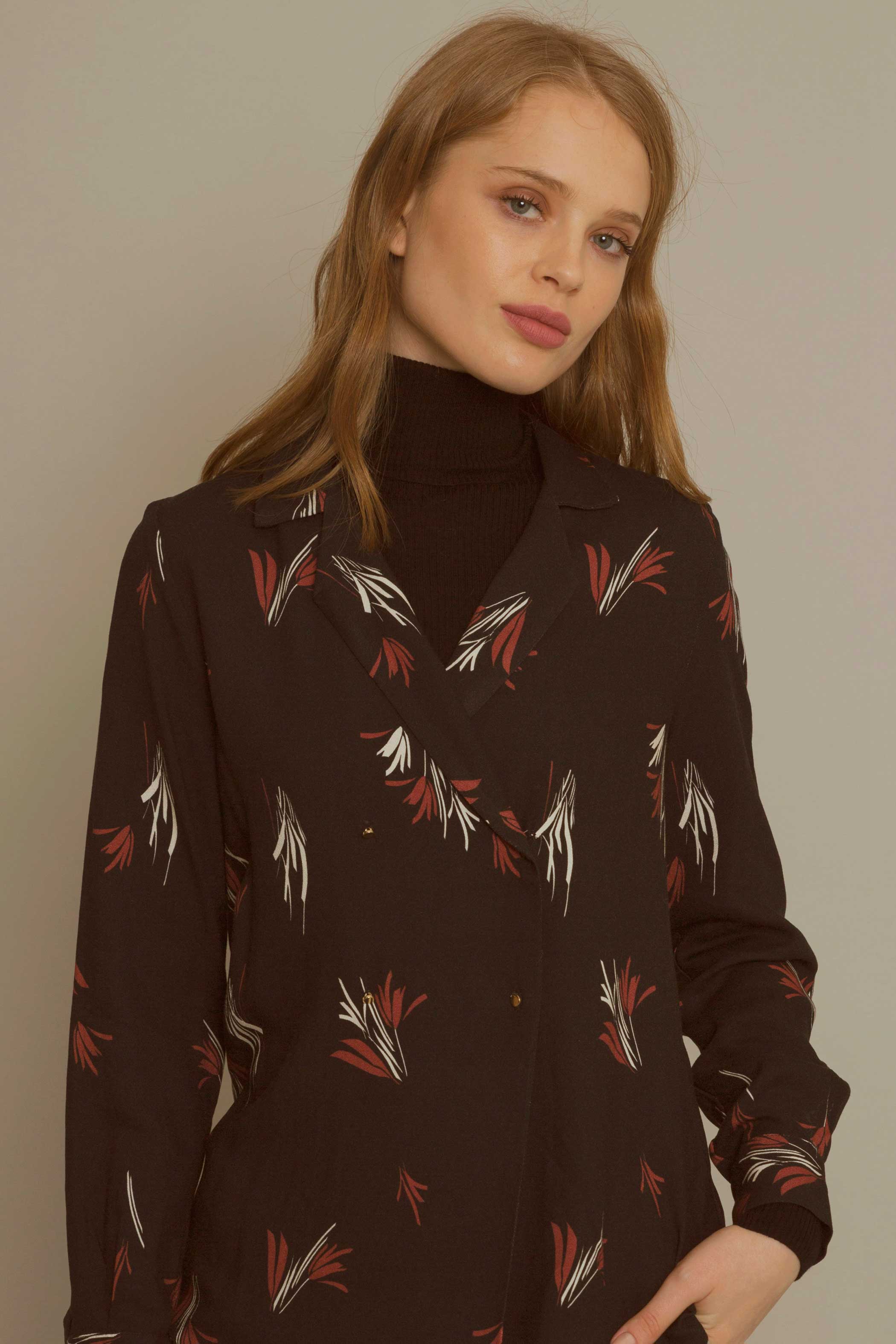 BLUSA CRUZADA PAPIRO NEGRO