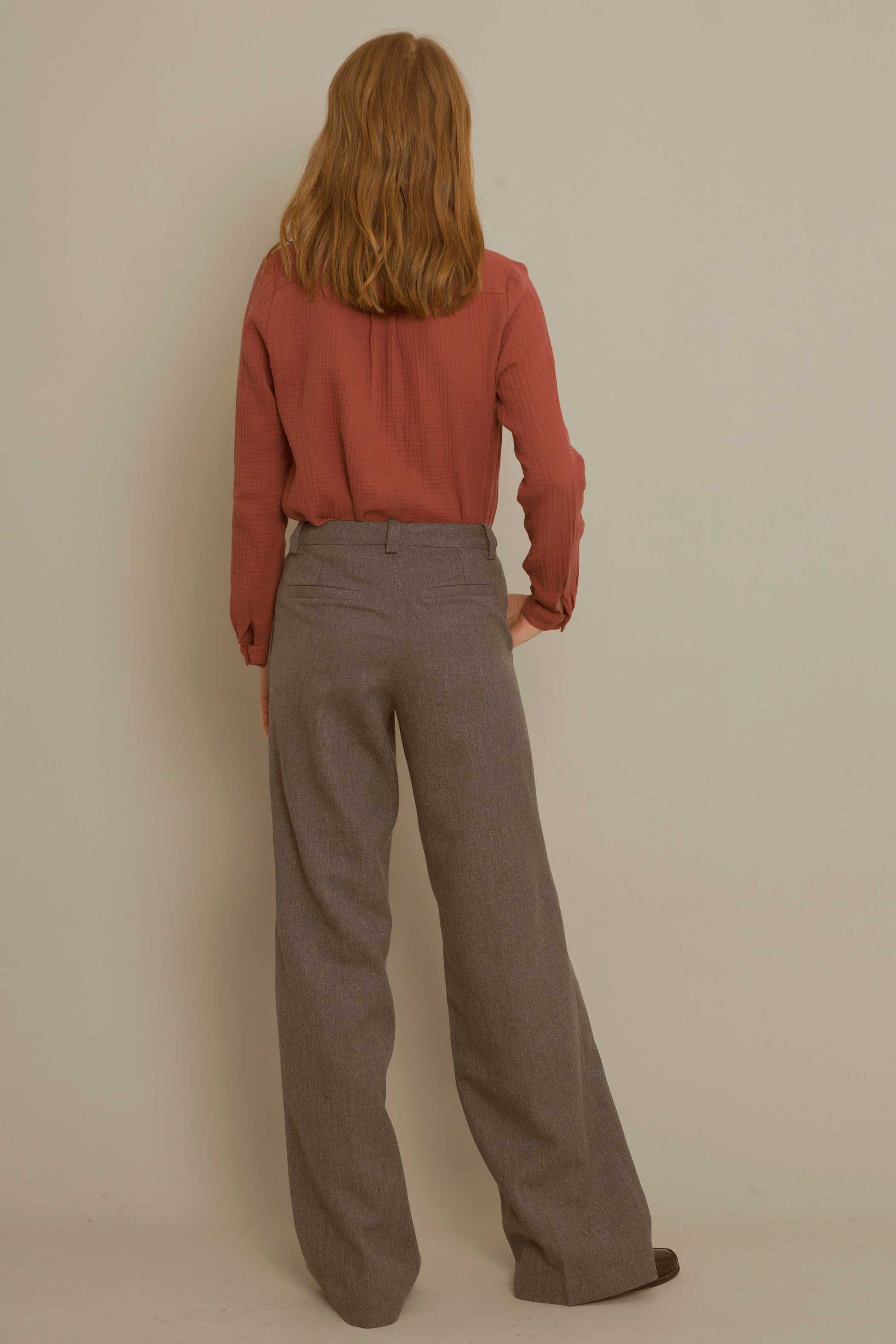 Pantalón acampanado gris MARENGO lana