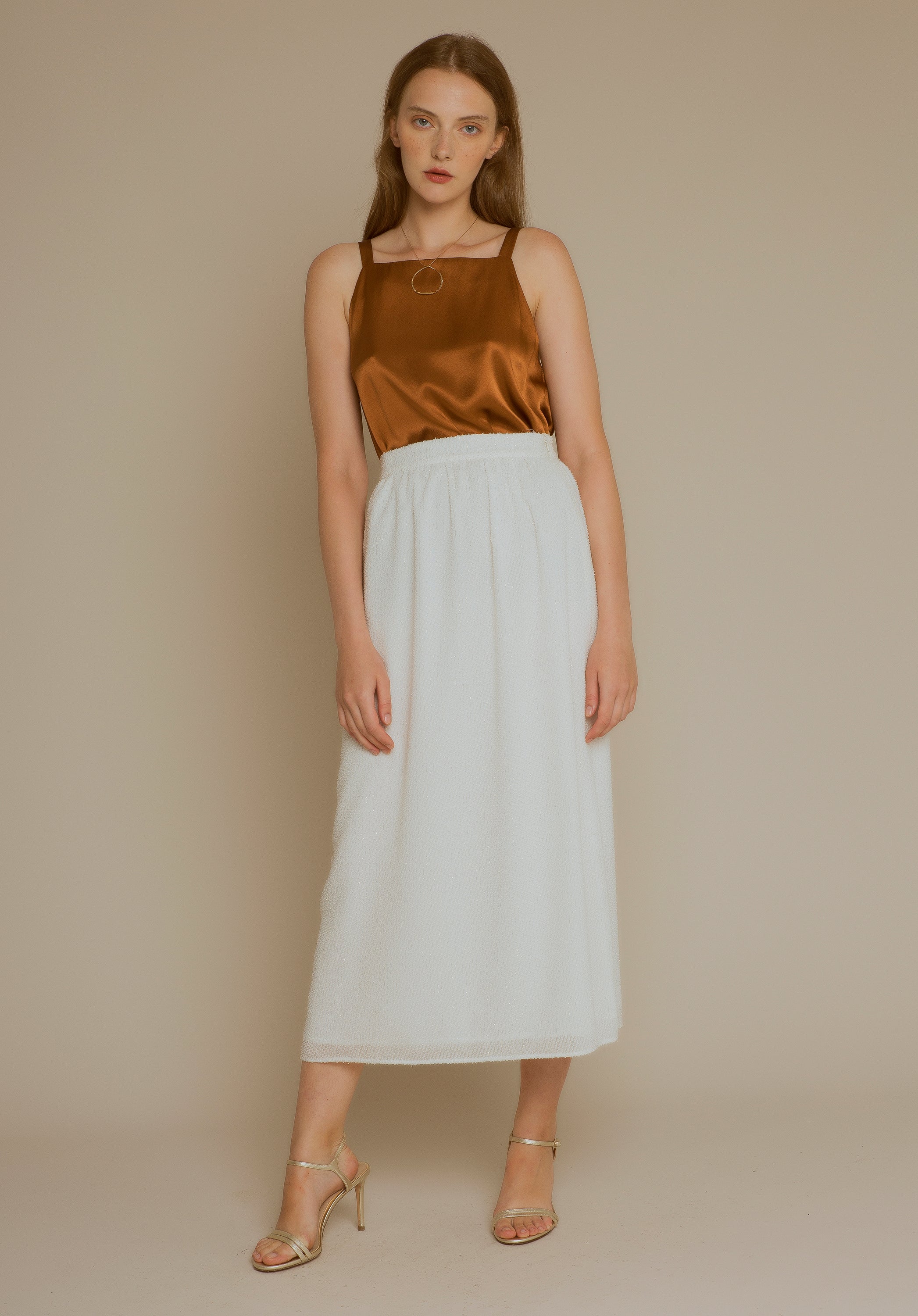 Midi glitter skirt in PINK tones