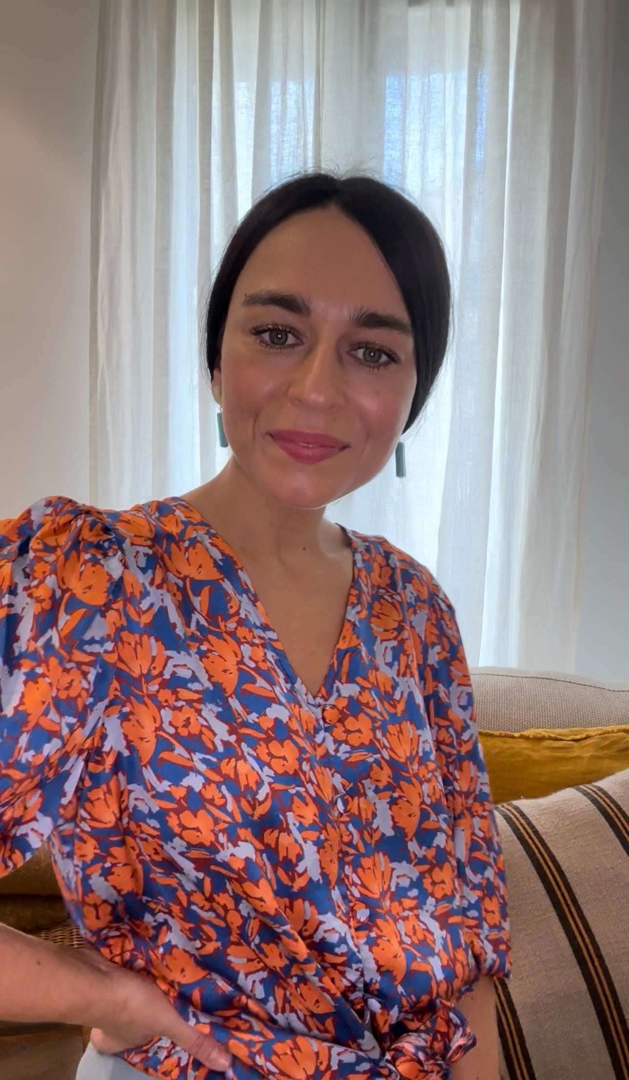 LIANA print speckled blouse