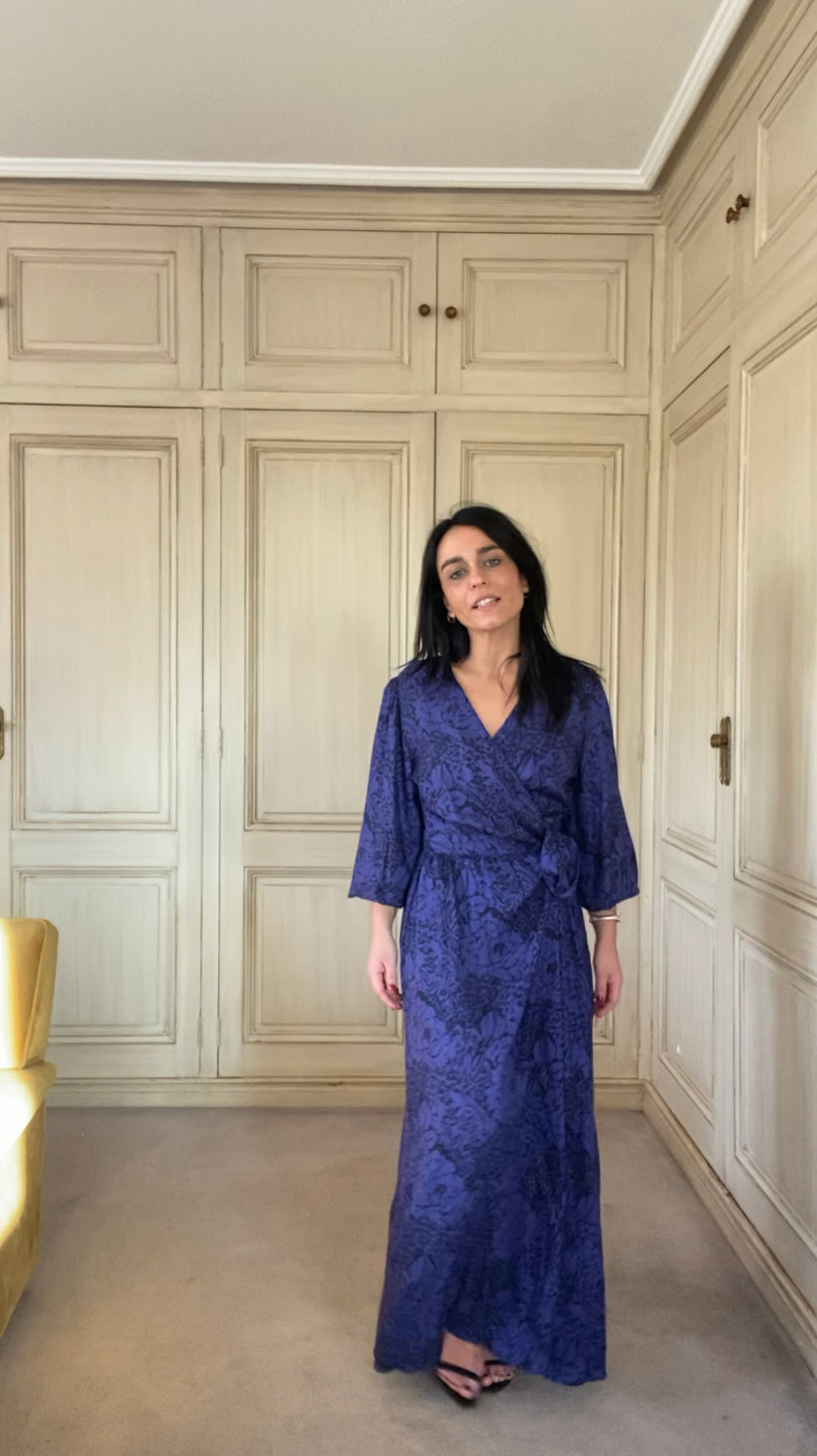 Vestido cruzado flower night