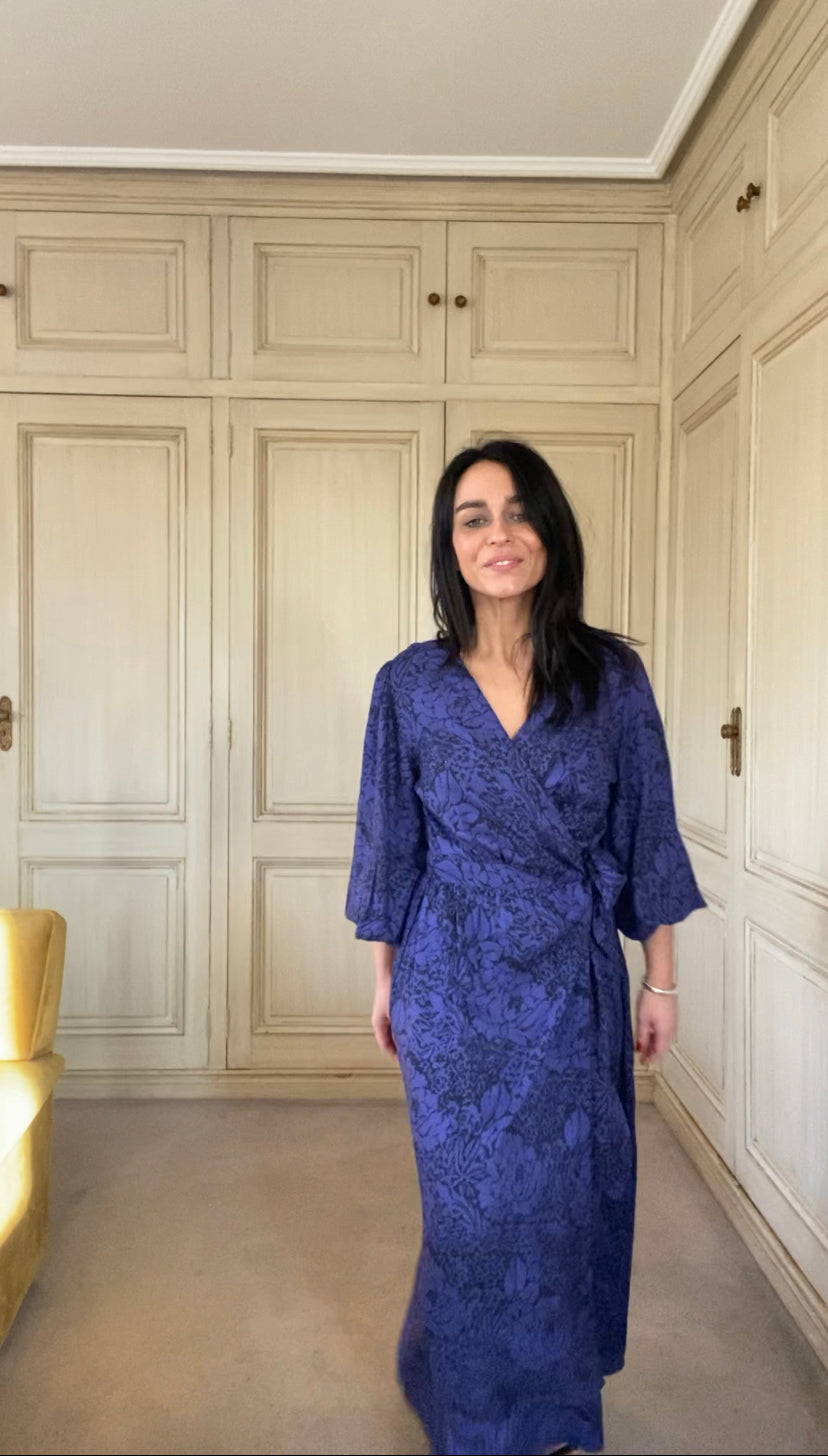 Vestido cruzado flower night