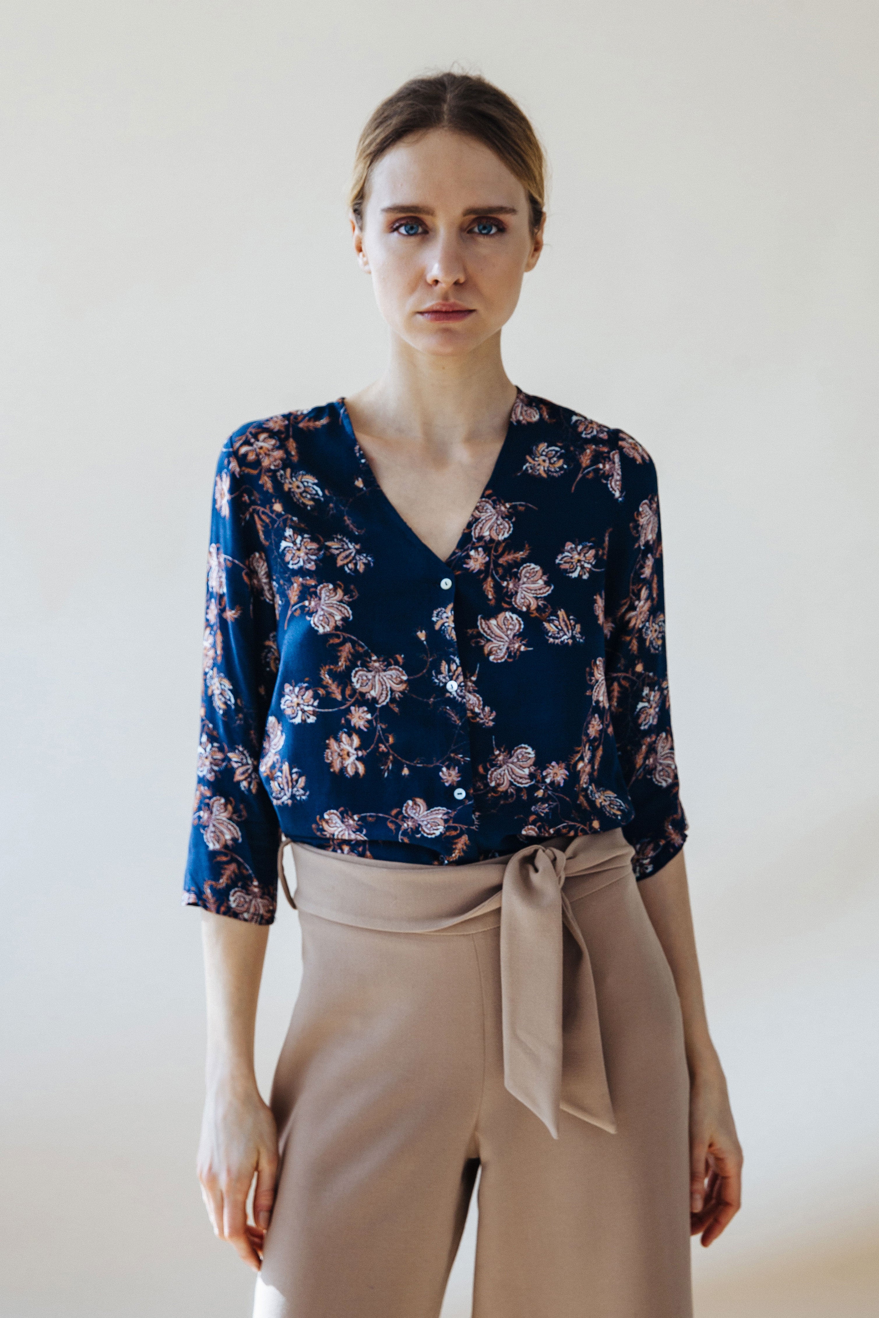 Pantalón culotte BEIGE crepe