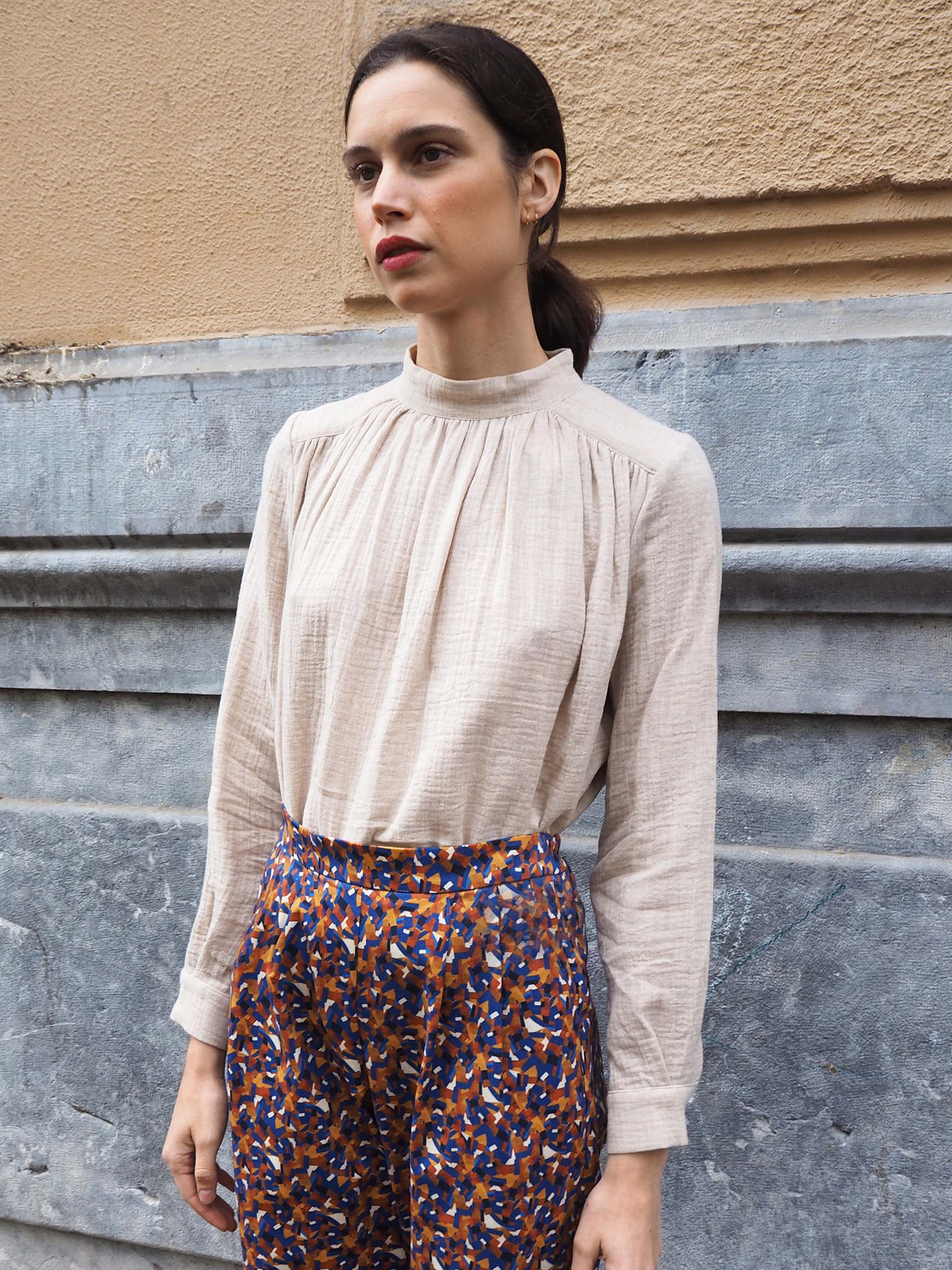 Blusa HALDEN organic beige