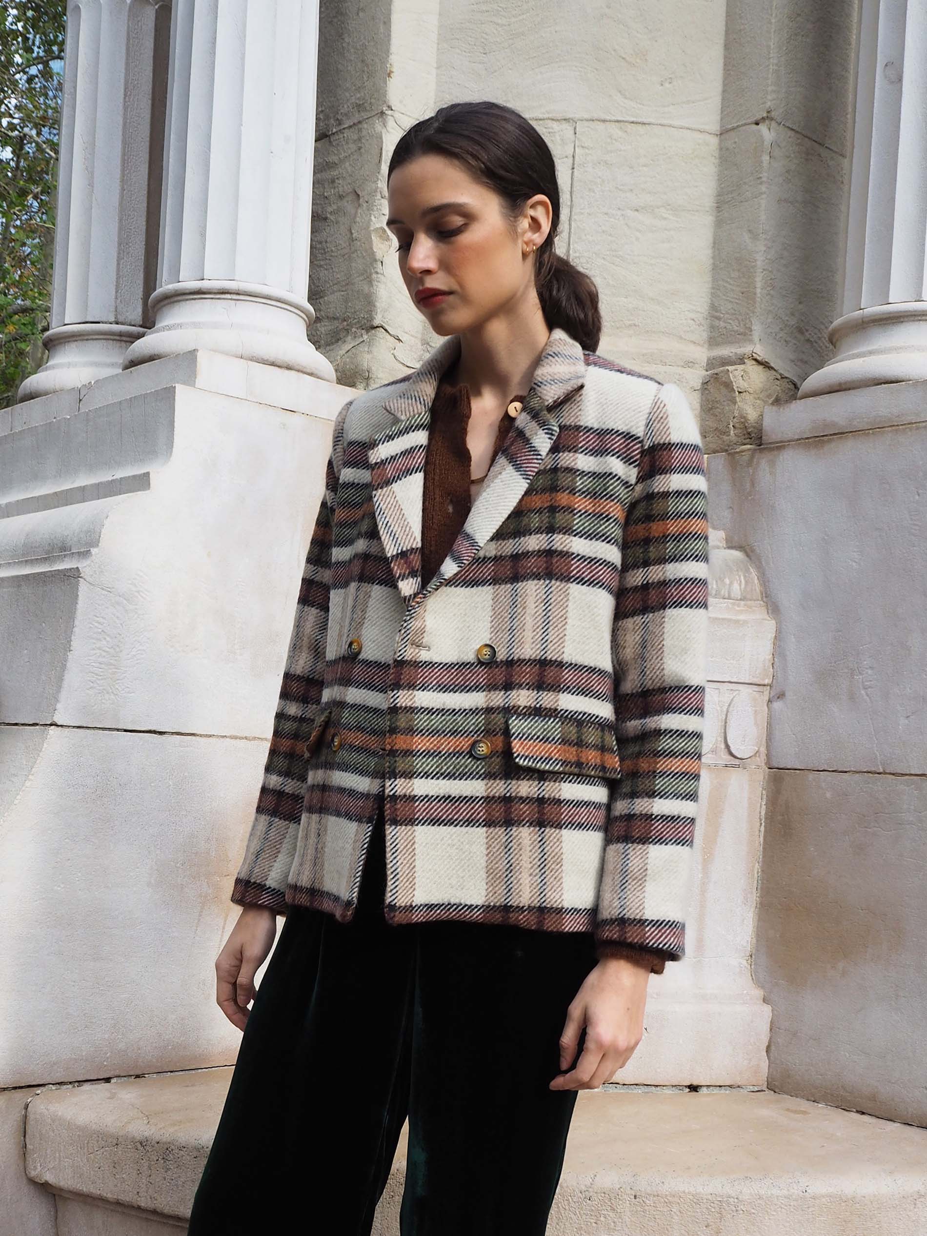 Chaquetón TURIN cuadros beige