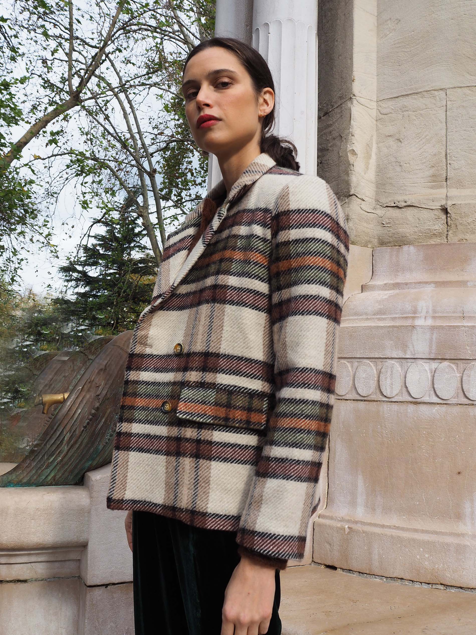 Chaquetón TURIN cuadros beige