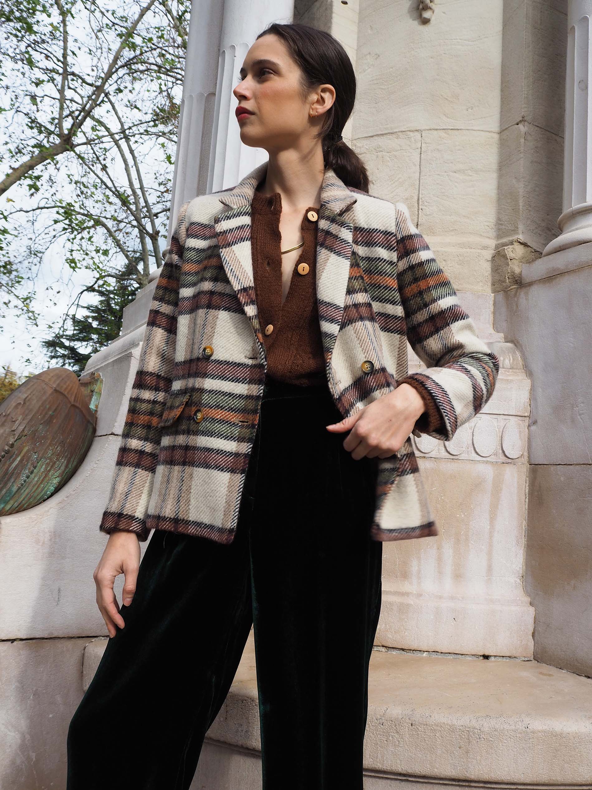 Chaquetón TURIN cuadros beige