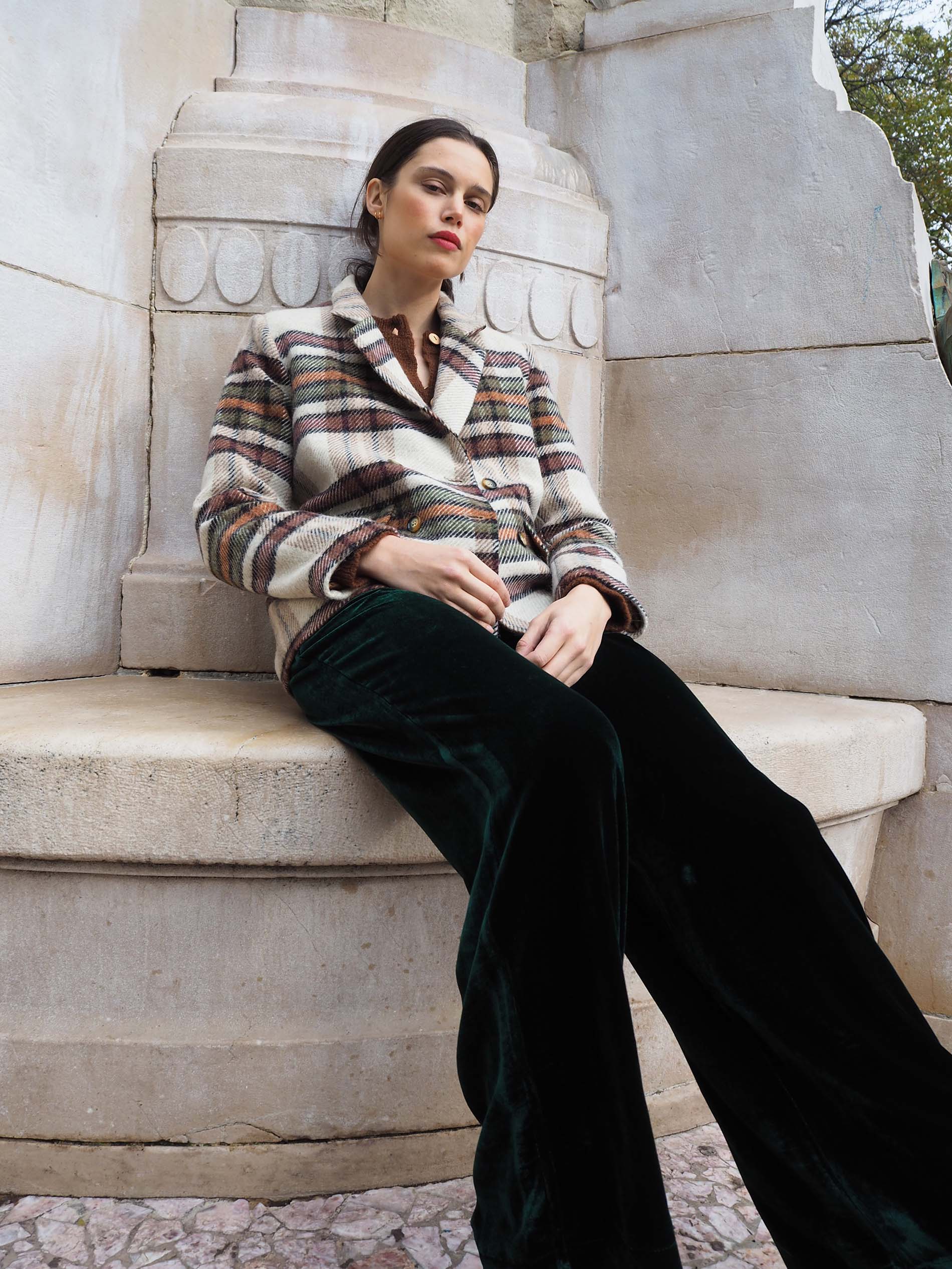 Chaquetón TURIN cuadros beige